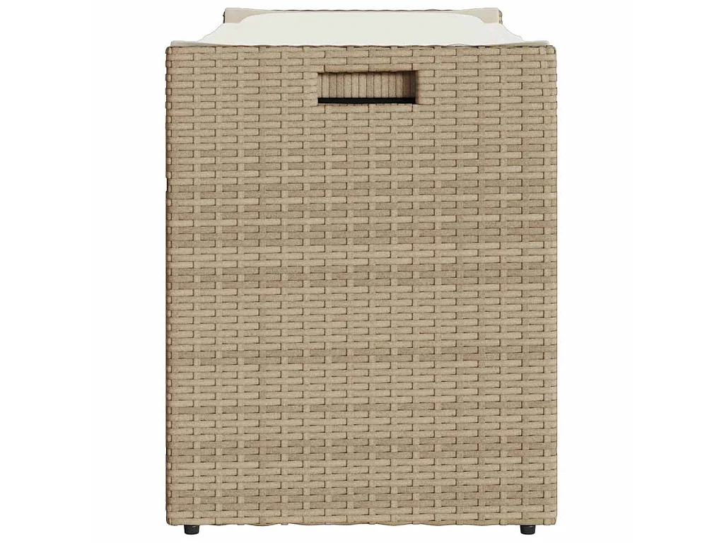 Cassapanca da Esterno con Cuscino Beige 100 cm in Polyrattan