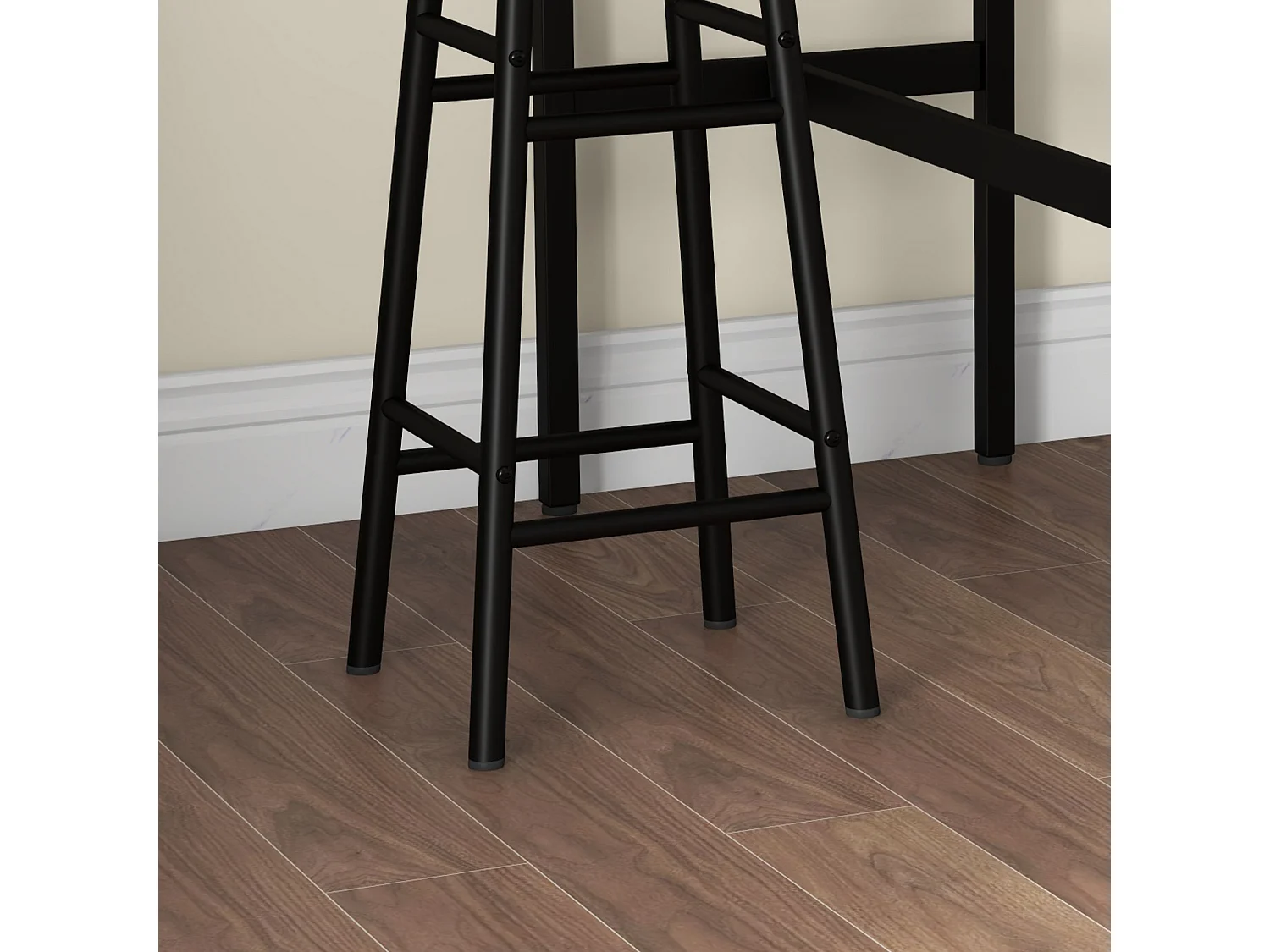 Conjunto de bar de 3 piezas con mesa de metal MDF y 2 taburetes para cocina y salón en marrón rústico