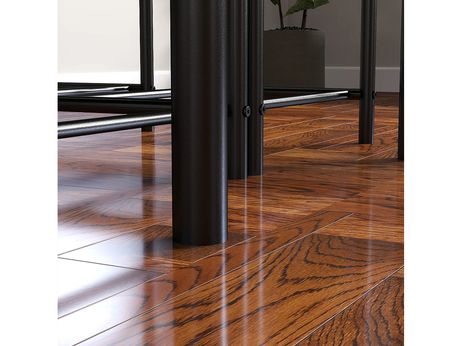 Ensemble salle à manger 4 pezzi tavolo MDF metallo 2 sedie banc kitchen brun