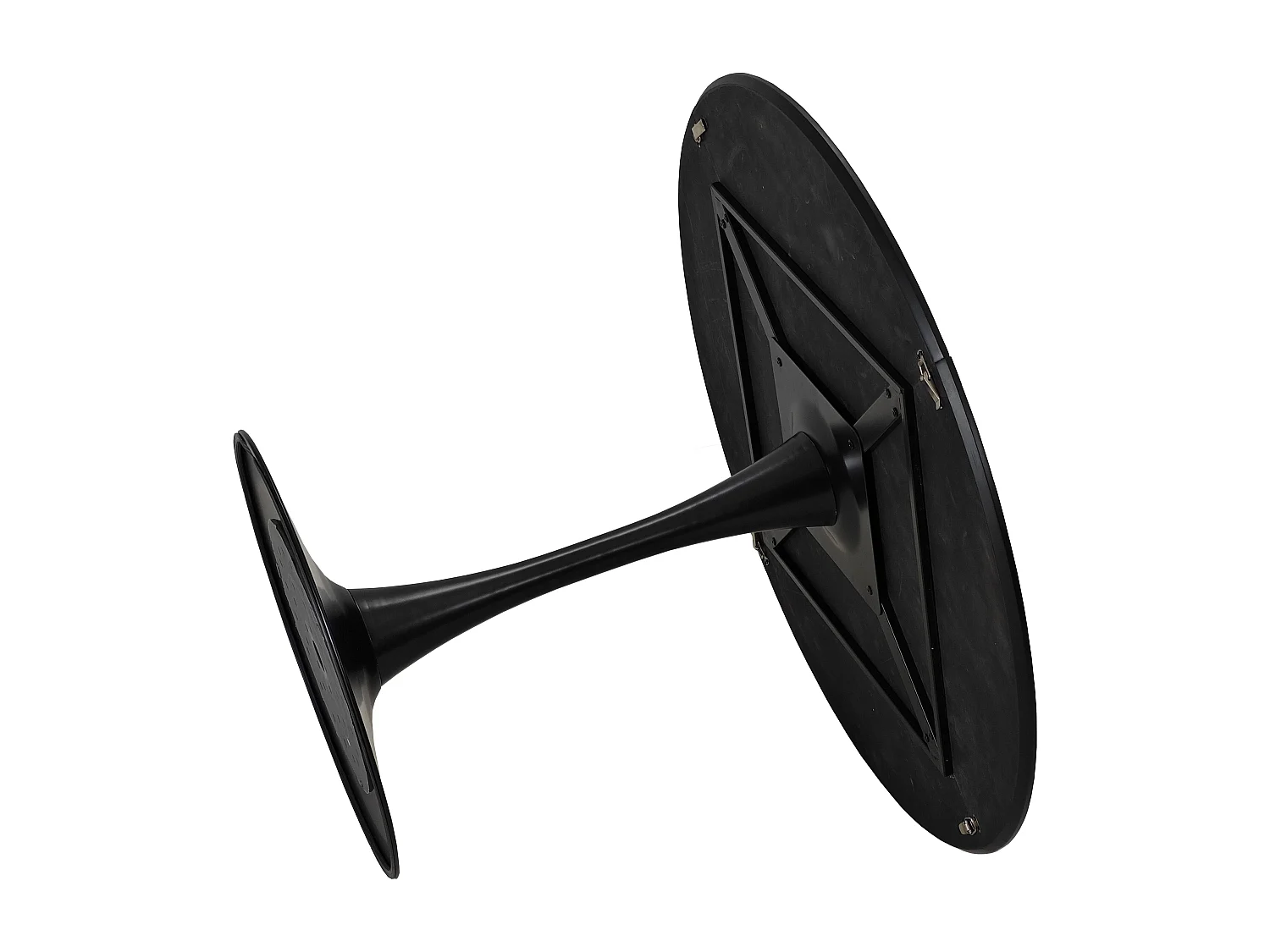 Tavolo completo tulipe 120 cm 4 sedie metallo PU nero salle à manger café