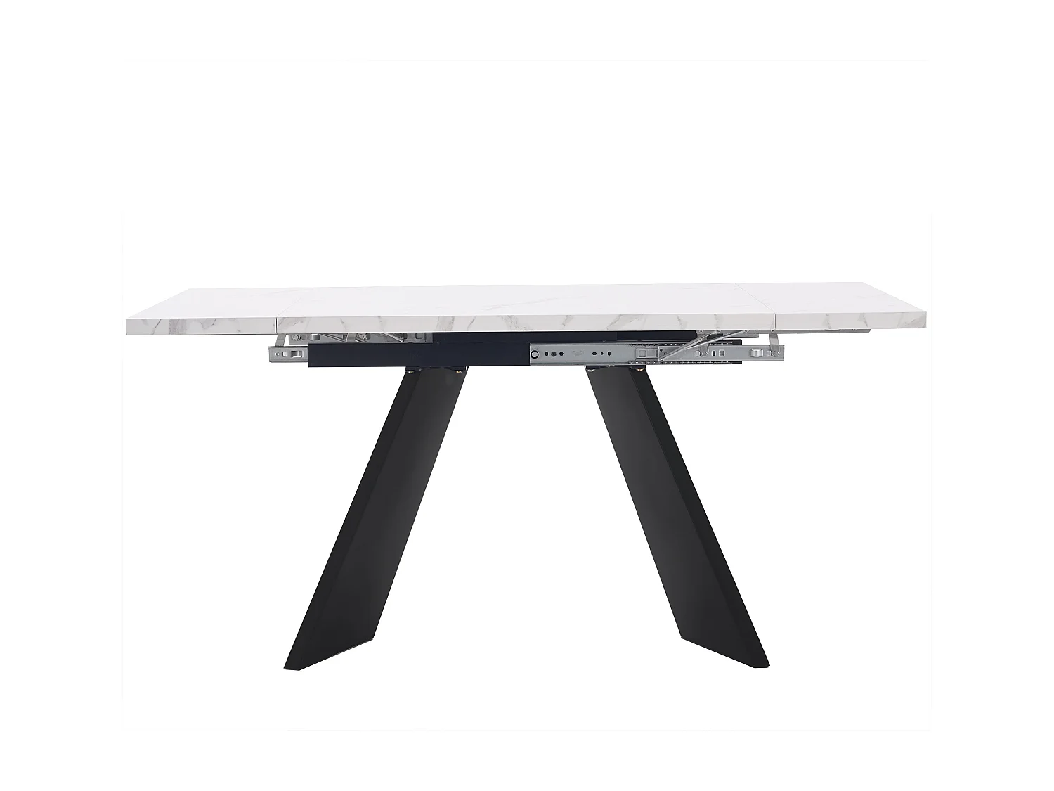 Conjunto de jantar de 5 peças com mesa extensível de MDF e 4 cadeiras de veludo cinza para sala de jantar