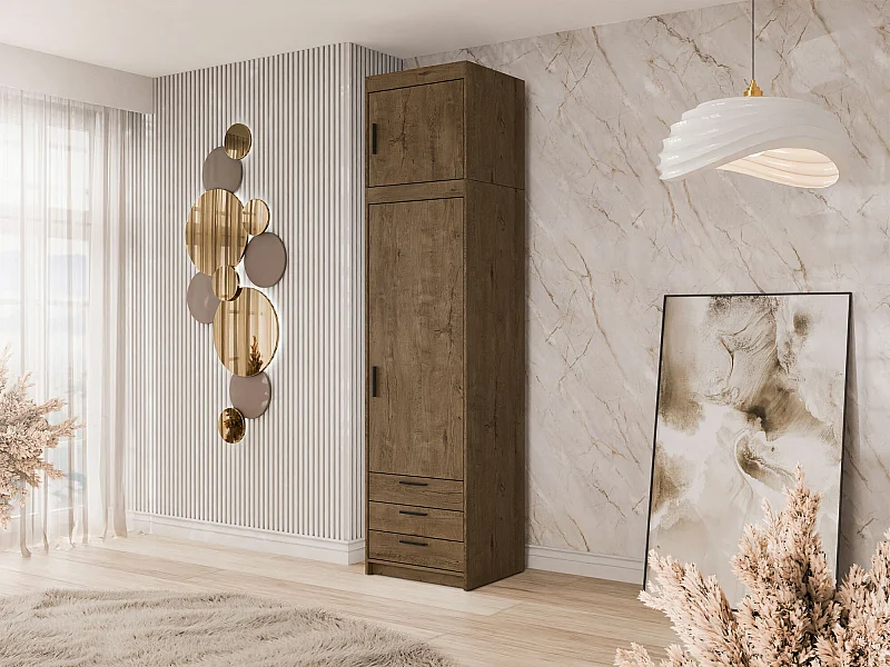 Estantería Novduni 111, Con cajones|Con puertas|Cerrable, Aglomerado laminado, 191x60cm