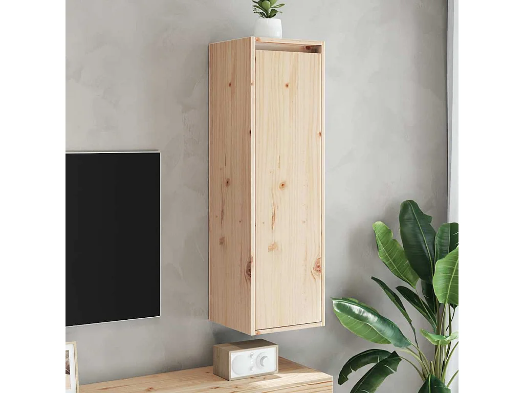 Wandkasten 2 st 30x30x100 cm massief grenenhout