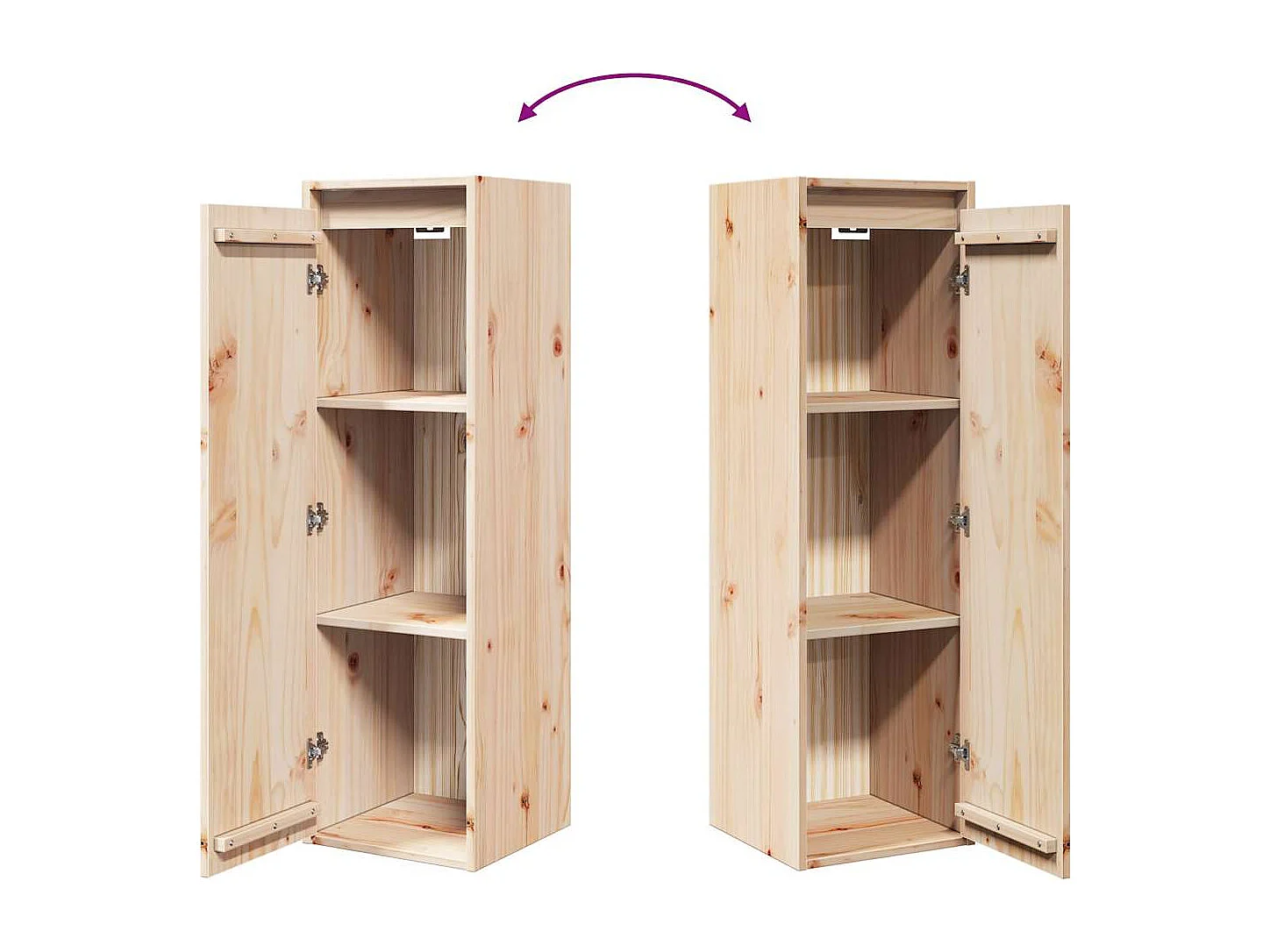 Pensili 2 pz 30x30x100 cm in Legno Massello di Pino