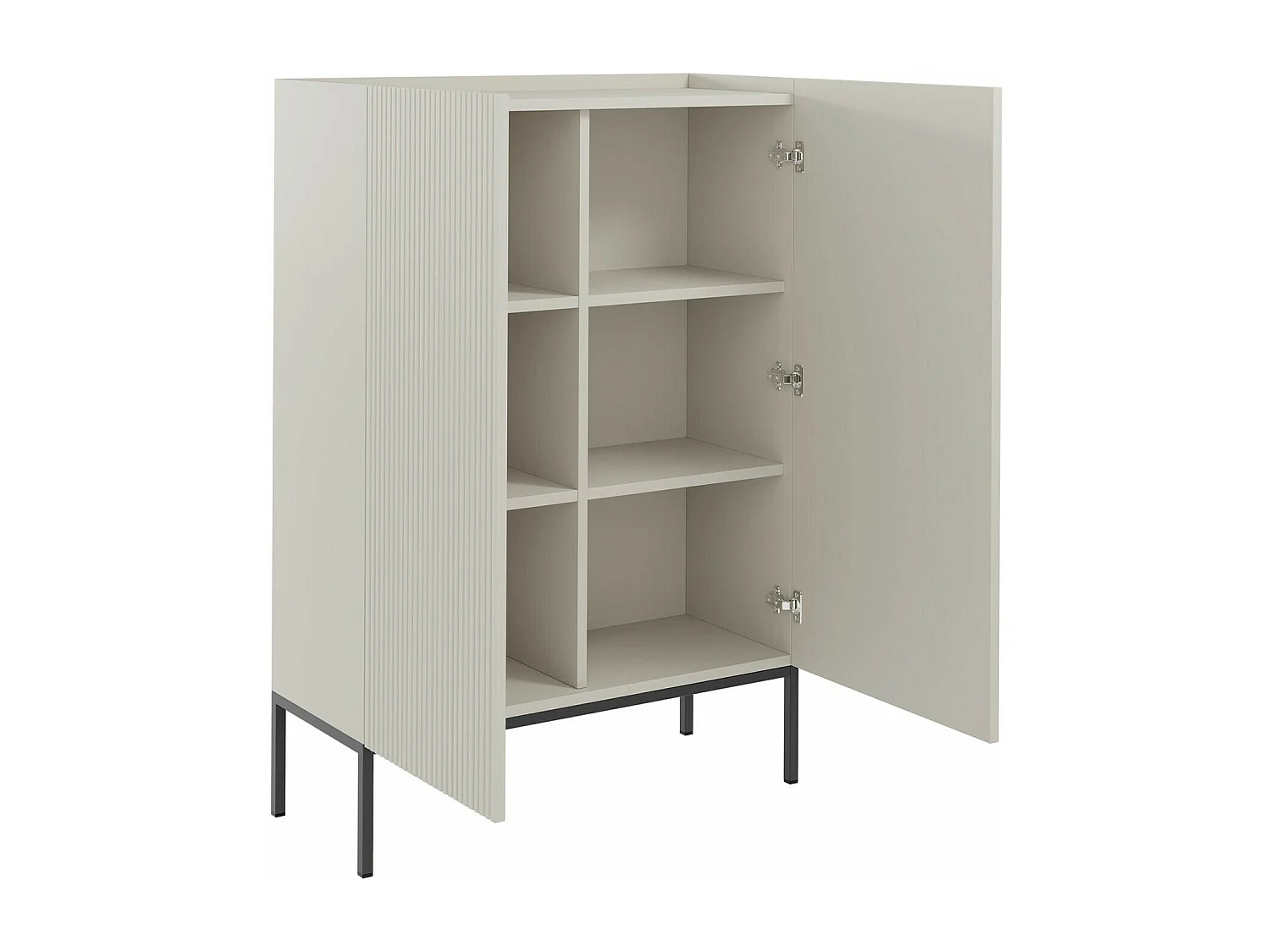 Estantería Lunole 100, Cerrable|Con puertas, MDF|Aglomerado laminado, 140x100x42cm