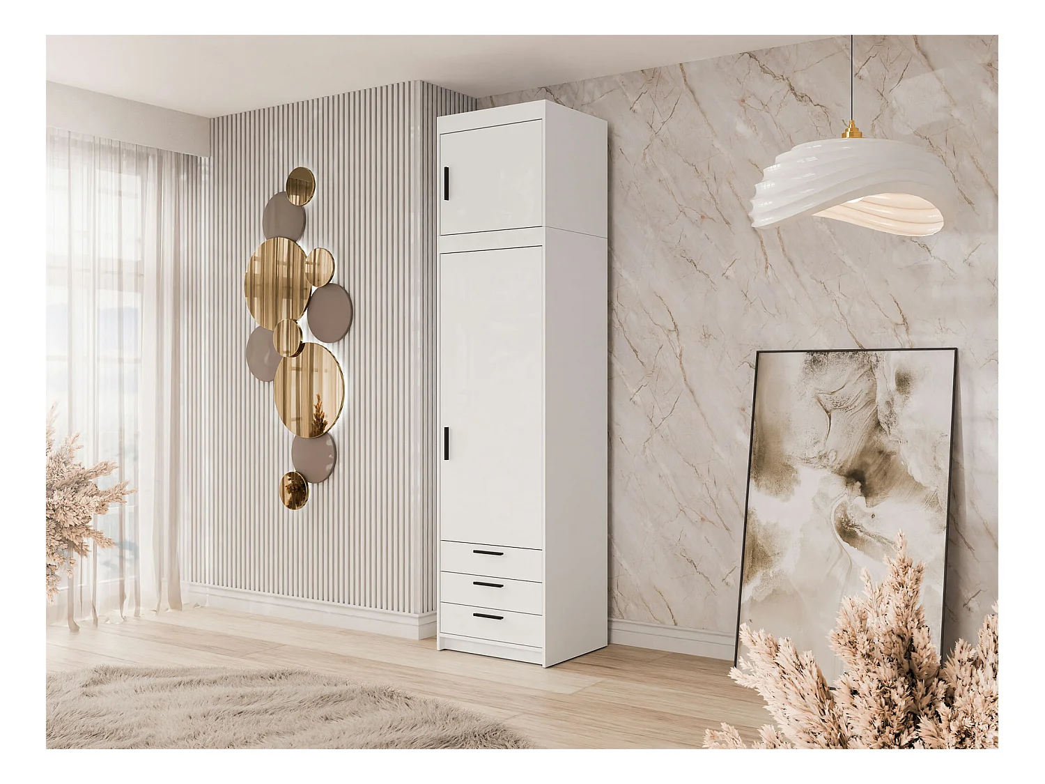 Estante Novduni 111, Pode ser fechado, Placa de aglomerado laminado