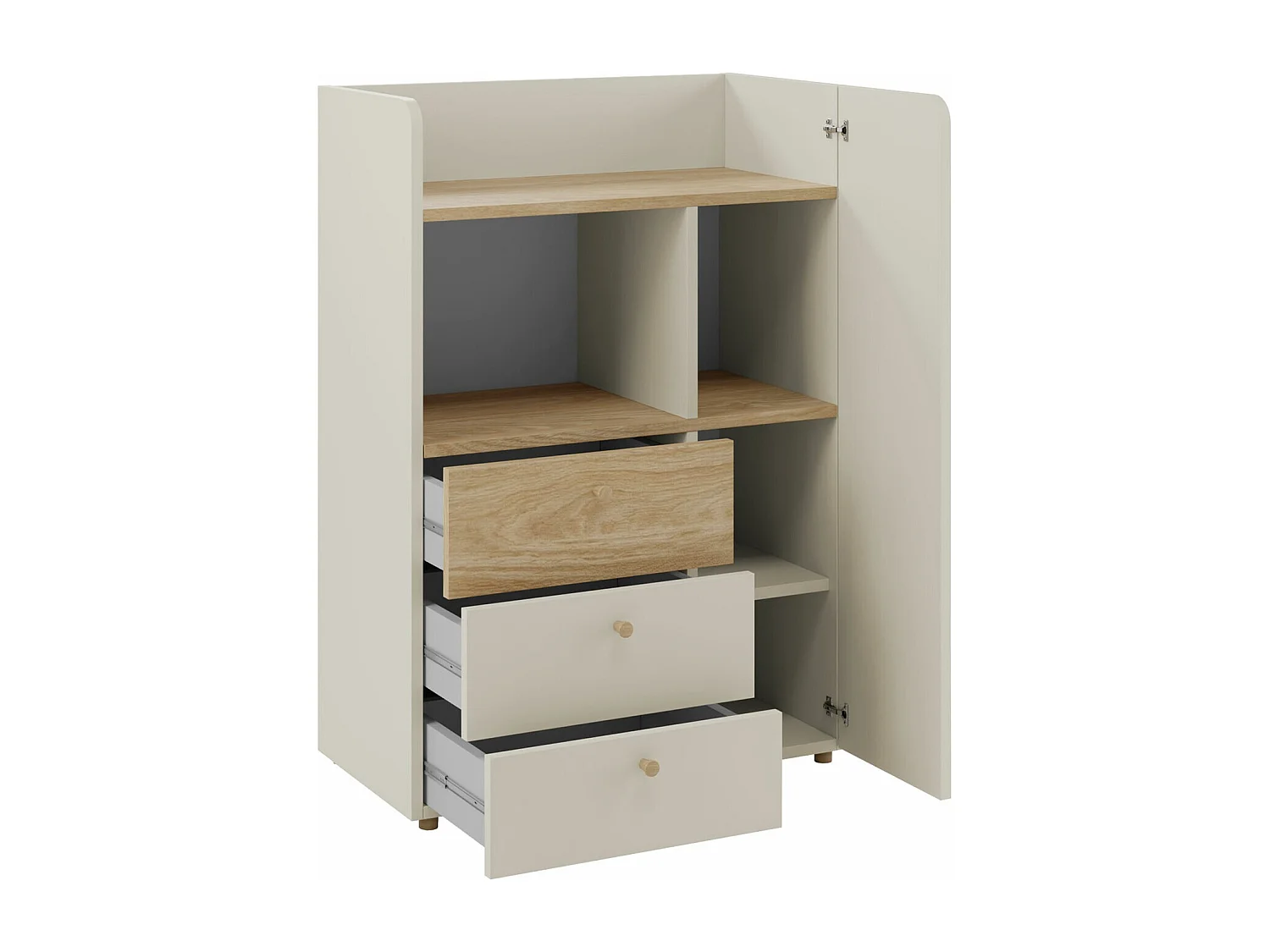 Étagère Domcali 106, Fermé|Avec tiroirs|Avec des portes, Stratifié, 114x80x40cm