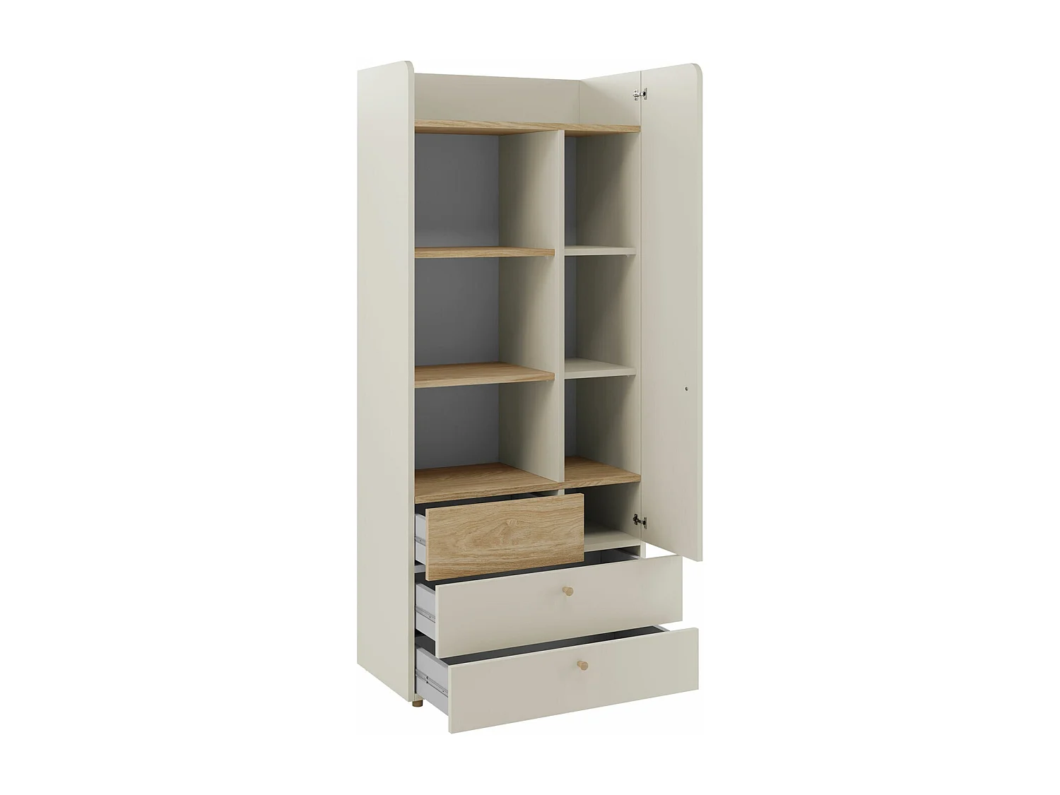 Étagère Domcali 102, Fermé|Avec tiroirs|Avec des portes, Stratifié, 185x80x40cm