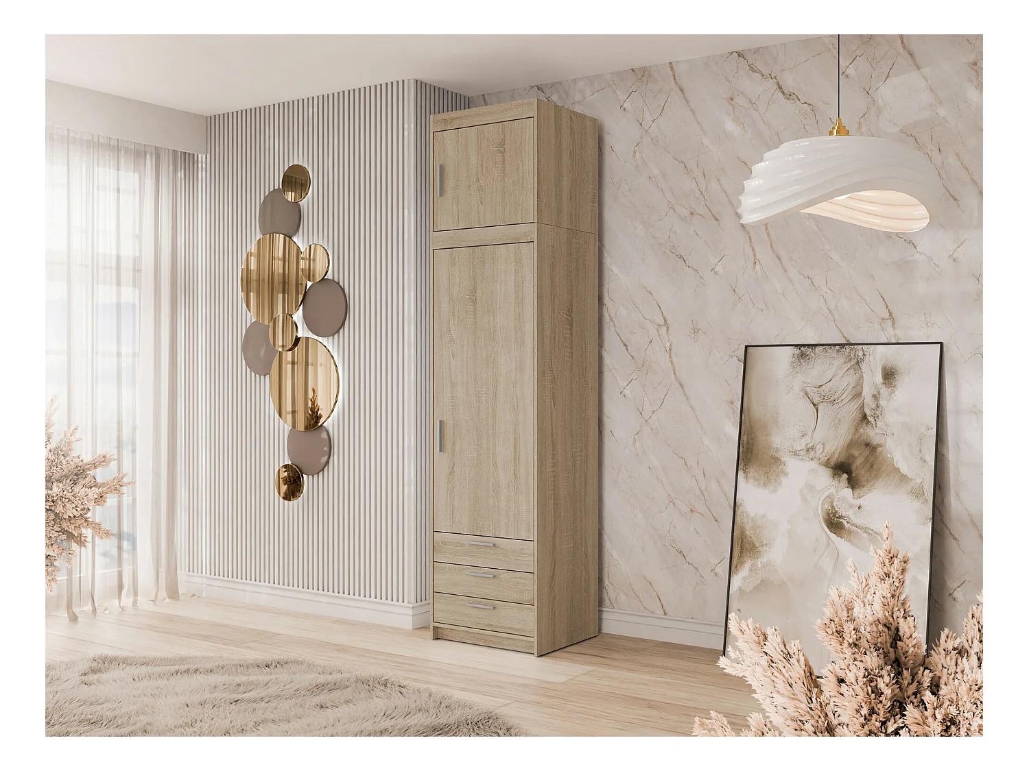 Estante Novduni 111, Pode ser fechado, Placa de aglomerado laminado