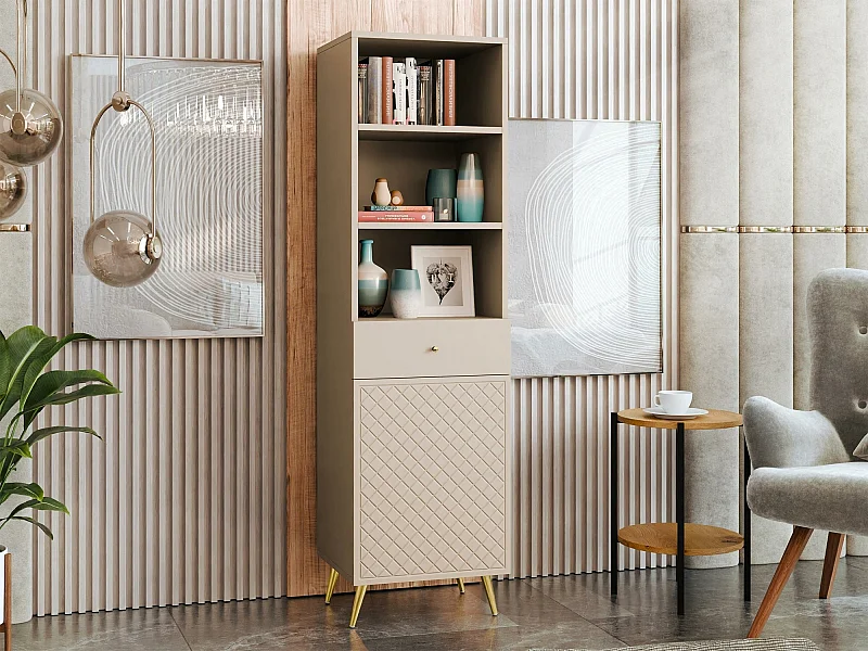 Estantería Comfivo Nuromo 102, Con cajones|Con puertas, MDF|Aglomerado laminado, 177x50cm