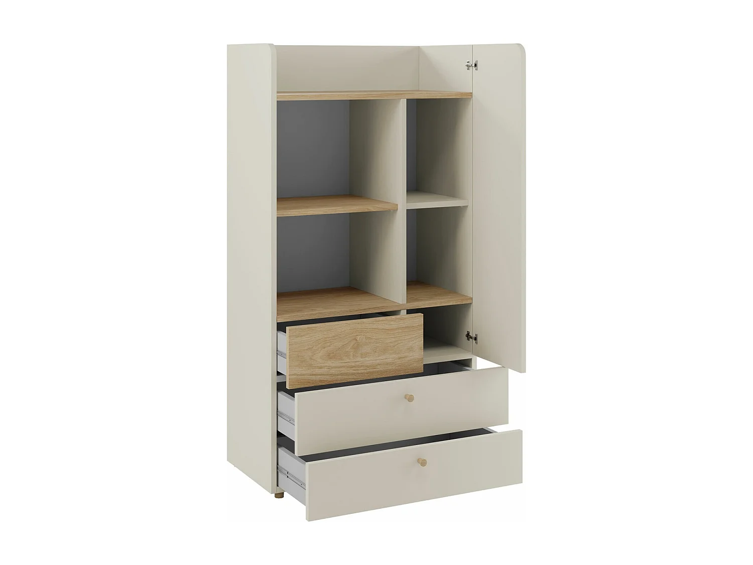 Étagère Domcali 105, Fermé|Avec tiroirs|Avec des portes, Stratifié, 150x80x40cm