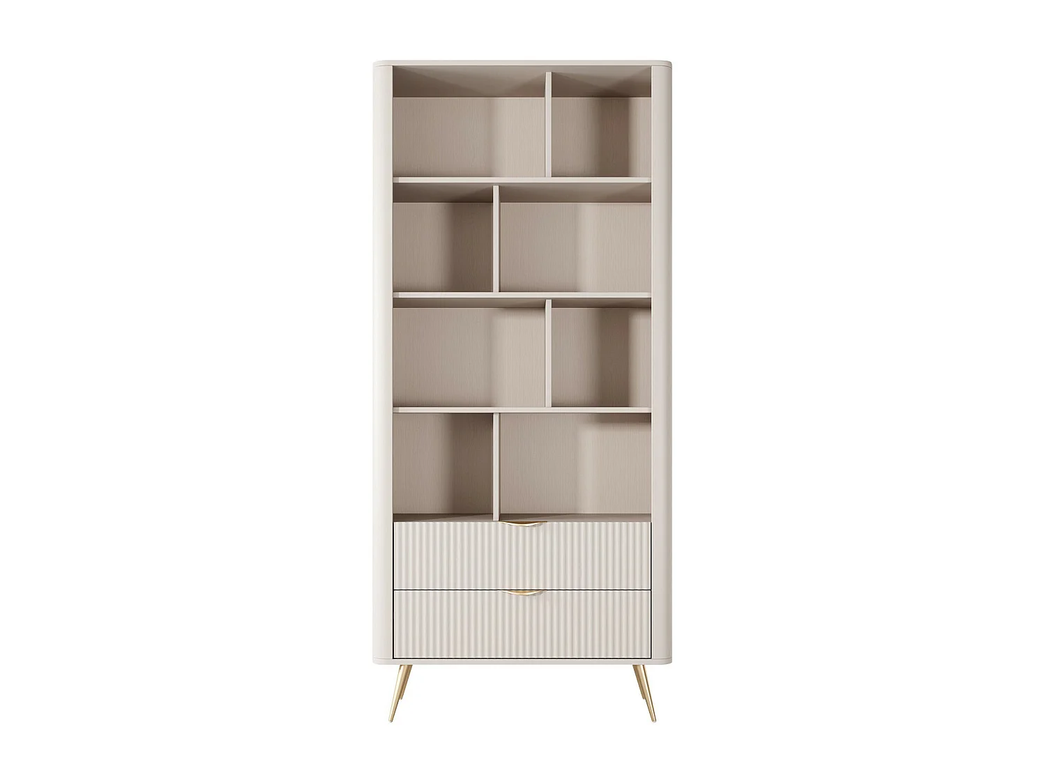 Scaffale Versoe 103, Aperto|Con cassetti, 194x88x38cm, Beige