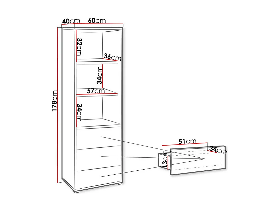 Estante Comfivo Fersoe 105, Com gavetas, Placa de aglomerado laminado