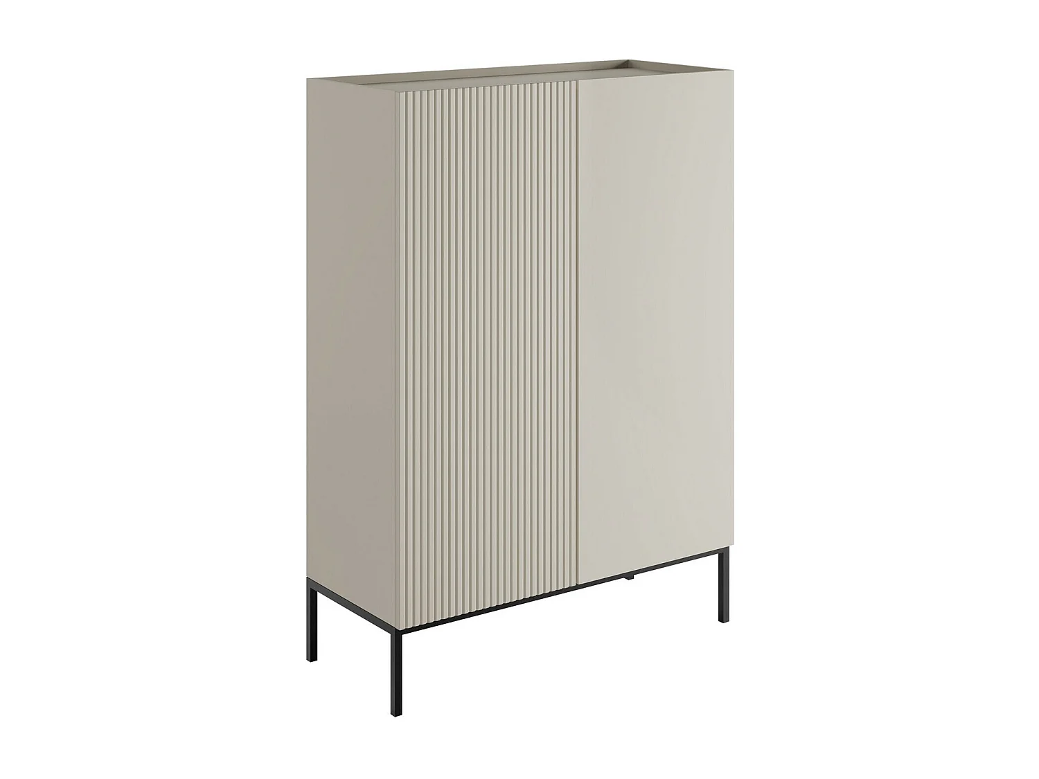 Estantería Lunole 100, Cerrable|Con puertas, MDF|Aglomerado laminado, 140x100x42cm