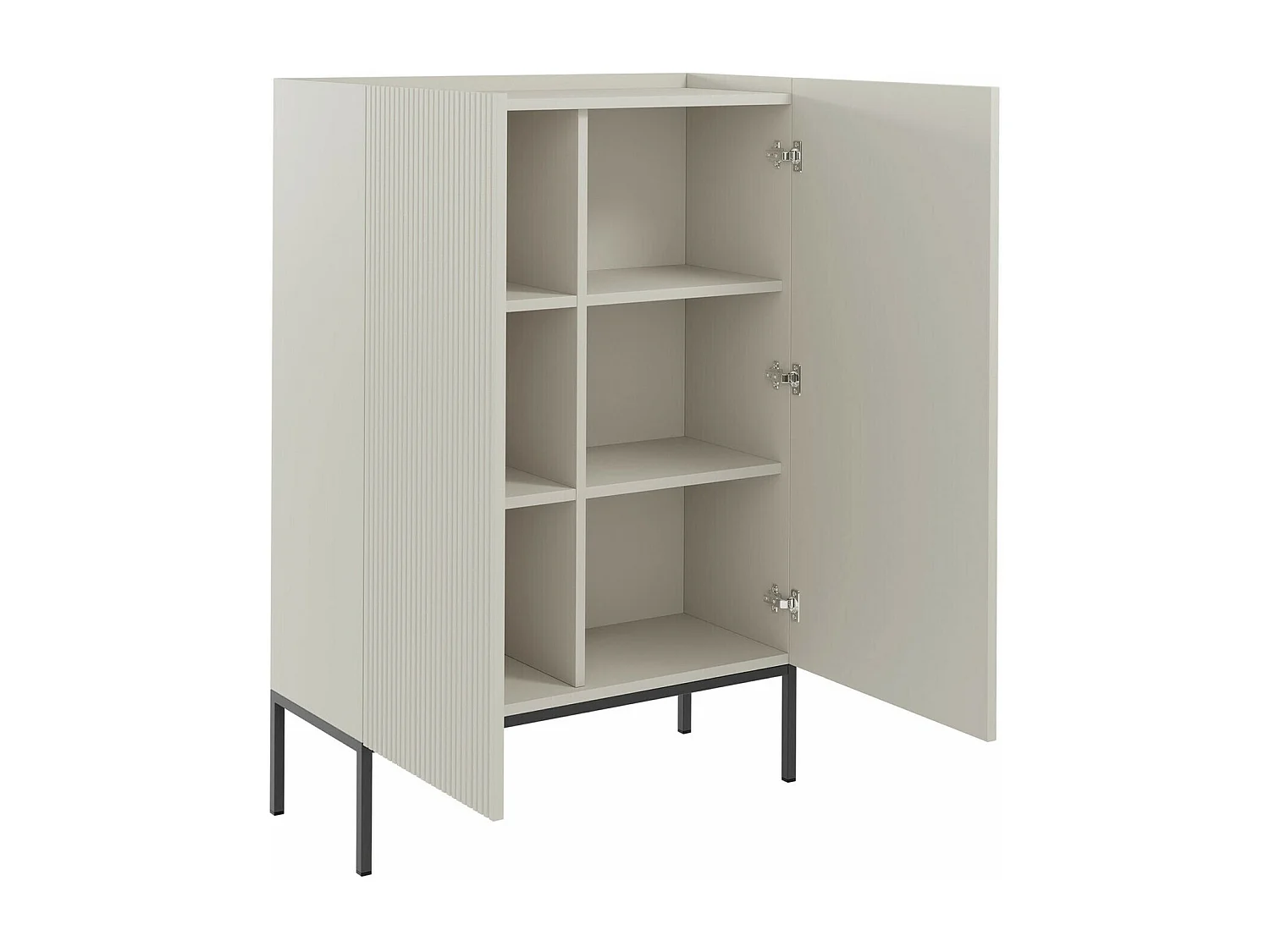 Estantería Lunole 100, Cerrable|Con puertas, MDF|Aglomerado laminado, 140x100x42cm