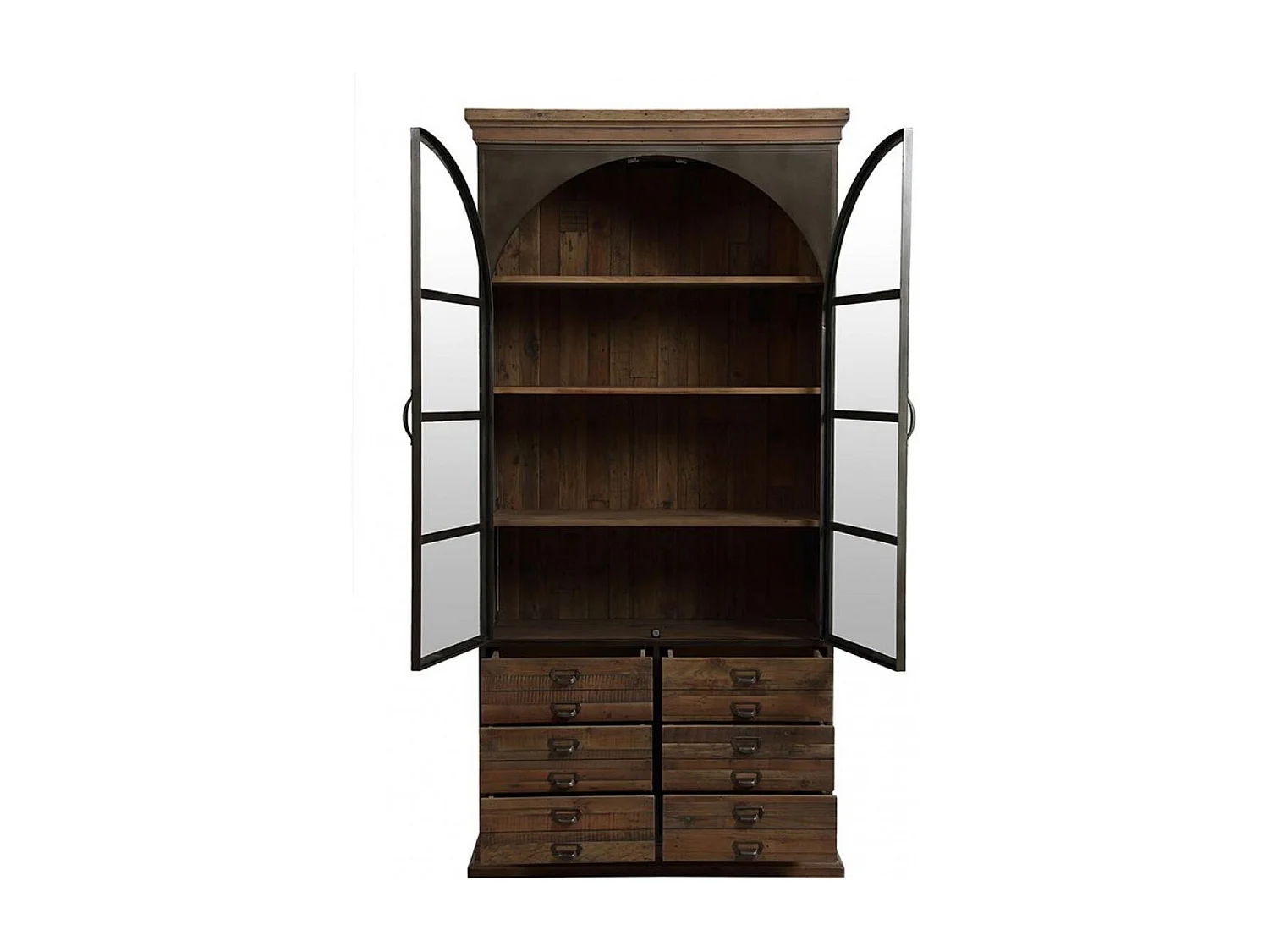 Bibliothèque vitrée 2 portes Bois Marron - Manufacture Interior's