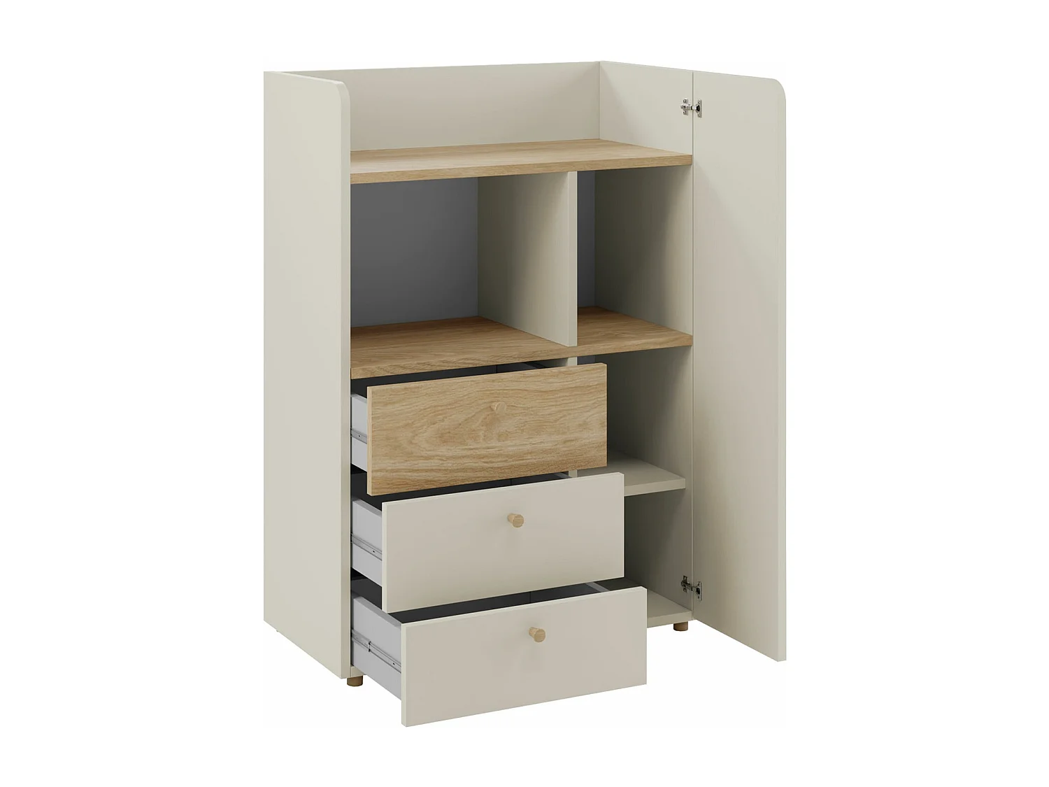 Étagère Domcali 106, Fermé|Avec tiroirs|Avec des portes, Stratifié, 114x80x40cm