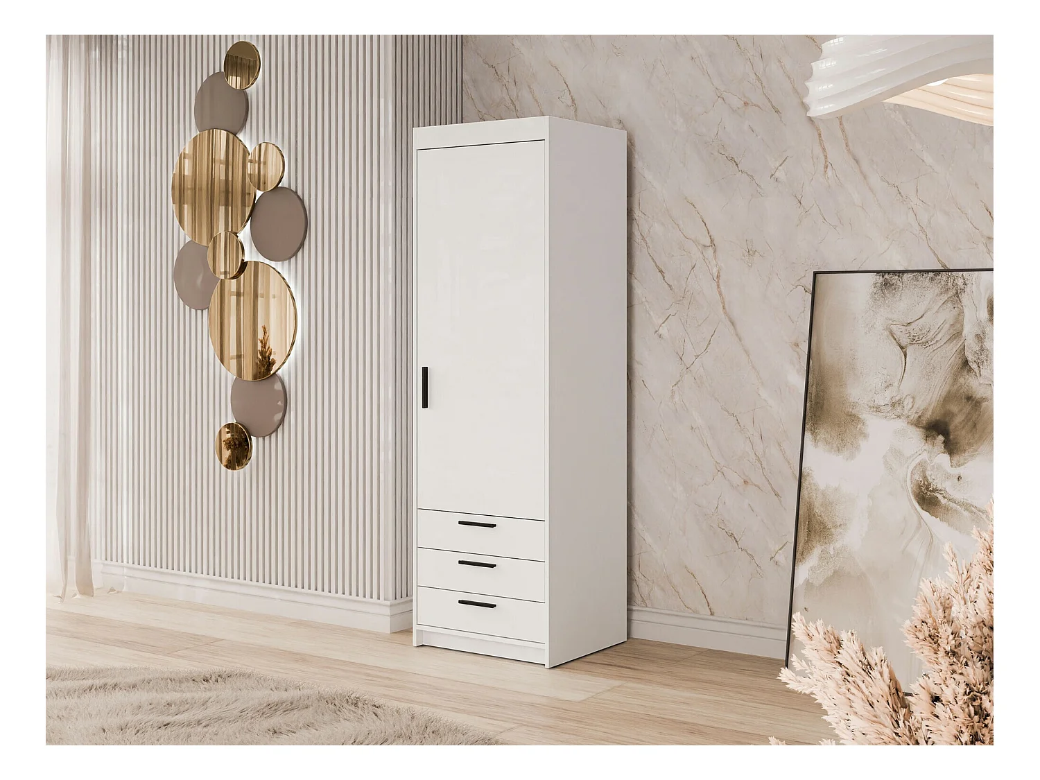 Estante Novduni 110, Com gavetas, Placa de aglomerado laminado