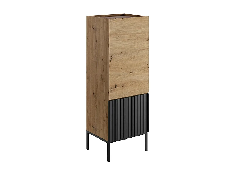 Estantería Lunole 102, Cerrable|Con puertas, MDF|Aglomerado laminado, 140x50x42cm