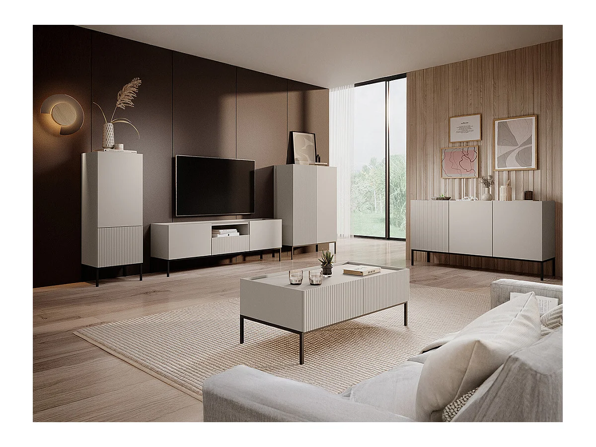 Estante Lunole 102, Com portas, Placa de aglomerado laminado