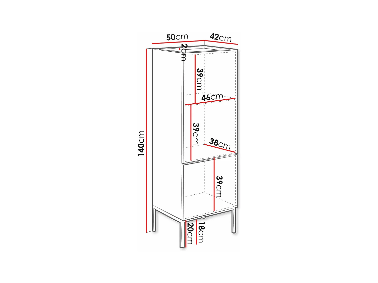 Estante Lunole 102, Com portas, Placa de aglomerado laminado