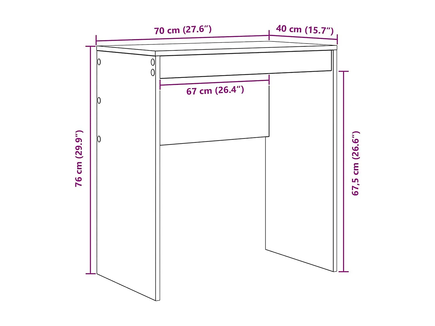 Bureau avec tiroir 2 pcs Chêne Sonoma