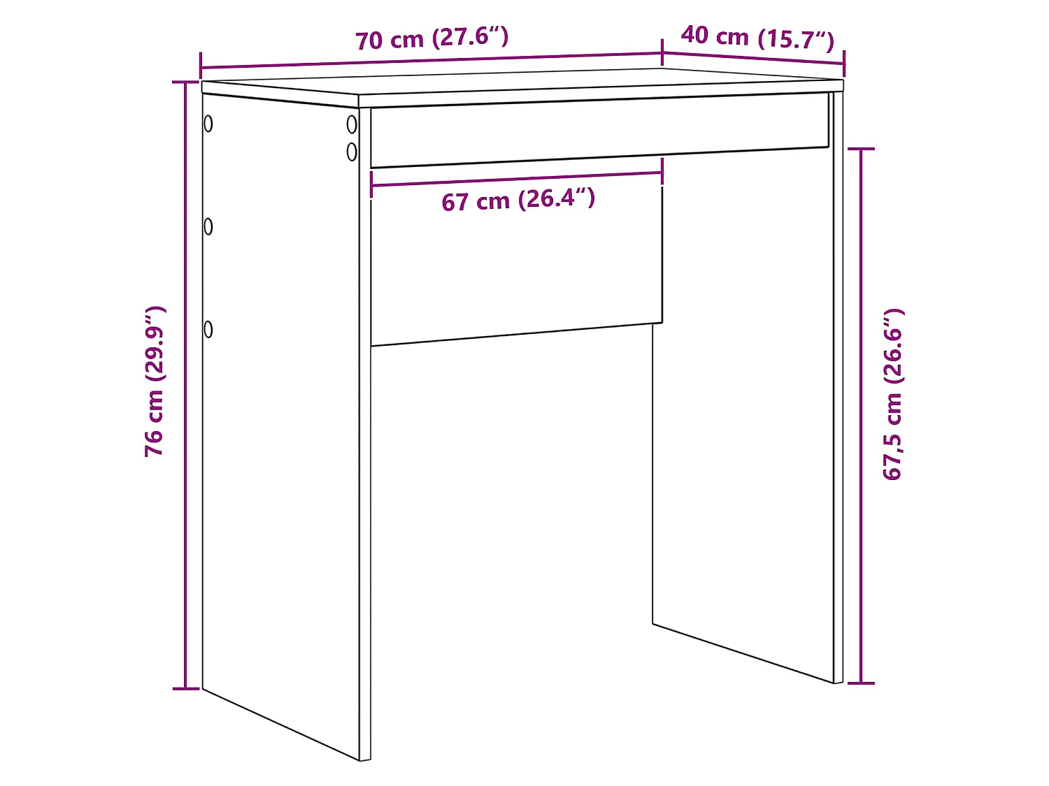 Escritorio con cajón con estante 2 pcs Roble Sonoma