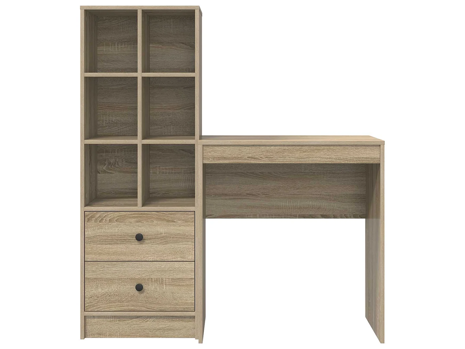 Escritorio con cajón con estante 2 pcs Roble Sonoma