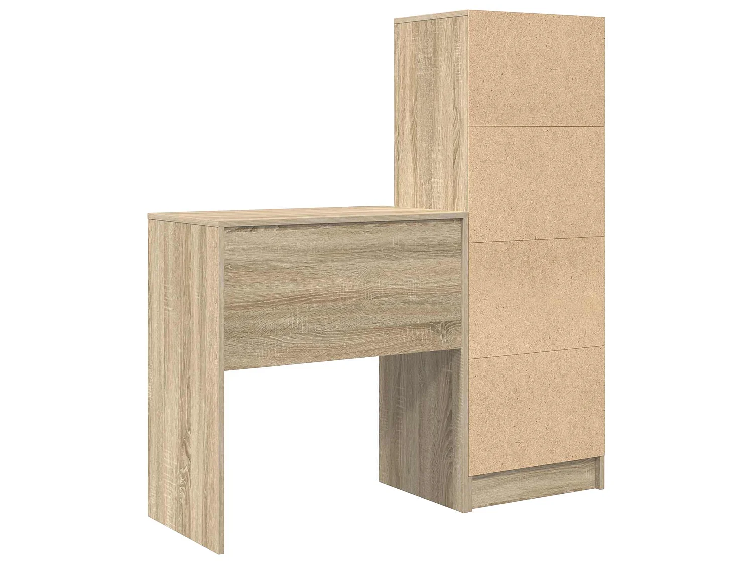 Escritorio con cajón con estante 2 pcs Roble Sonoma