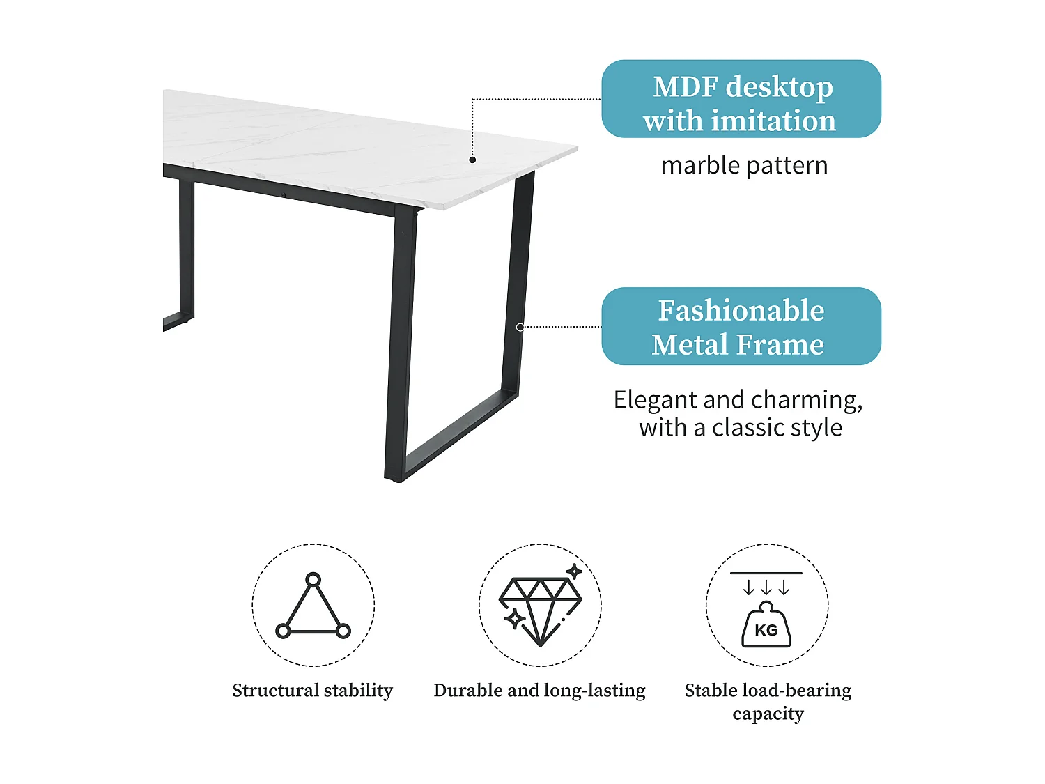 Conjunto mesa extensible 140/180×80 cm MDF blanco + 8 sillas de terciopelo gris en metal negro