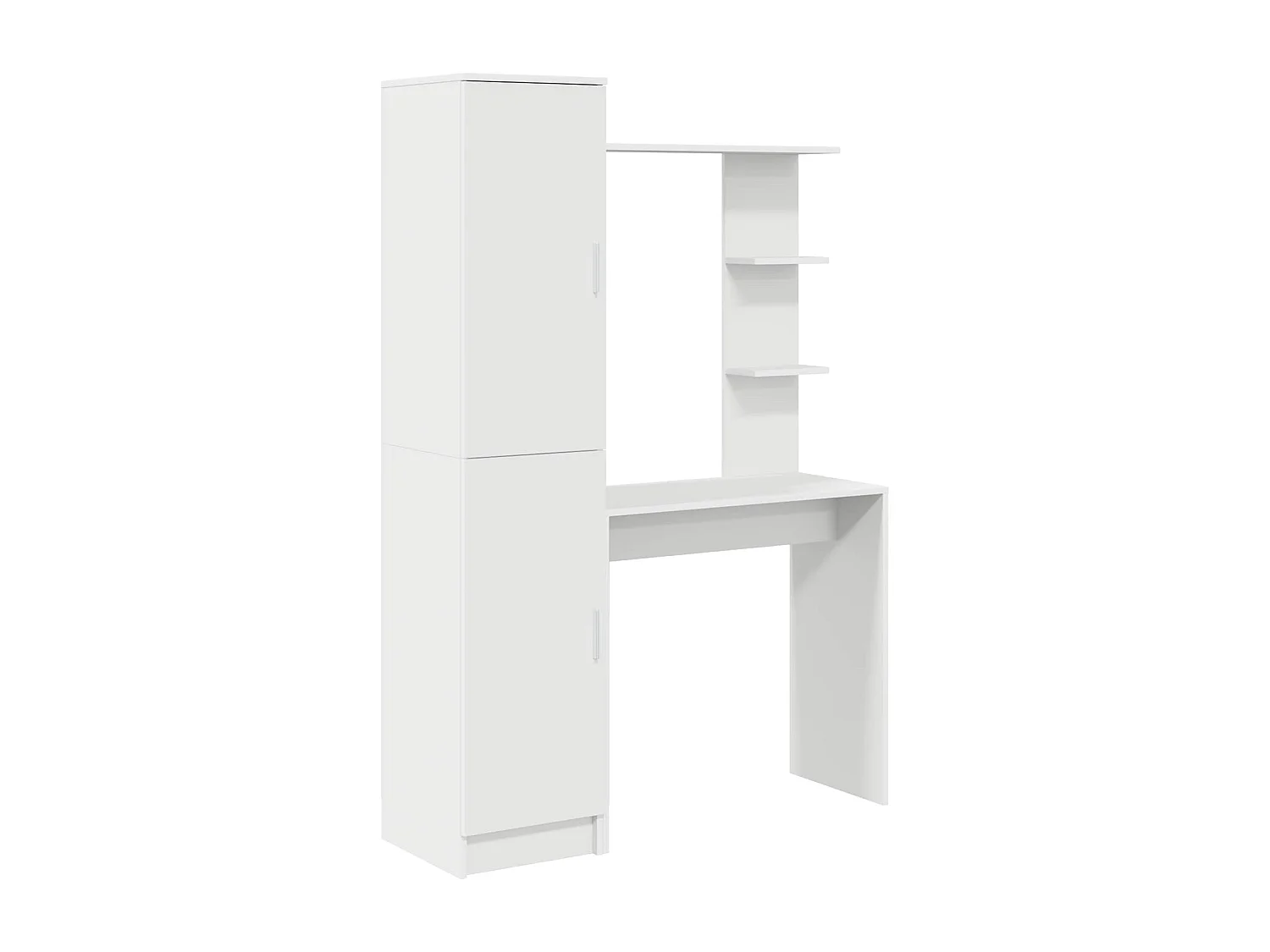 Bureau avec rangement avec porte 2 pcs Blanc Bois d'ingénierie