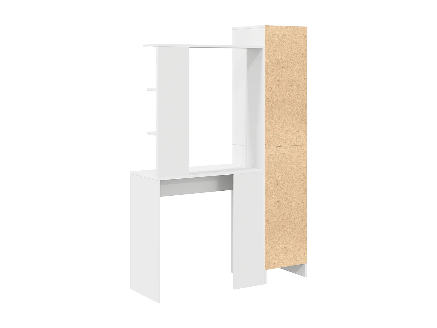 Bureau avec rangement avec porte 2 pcs Blanc Bois d'ingénierie