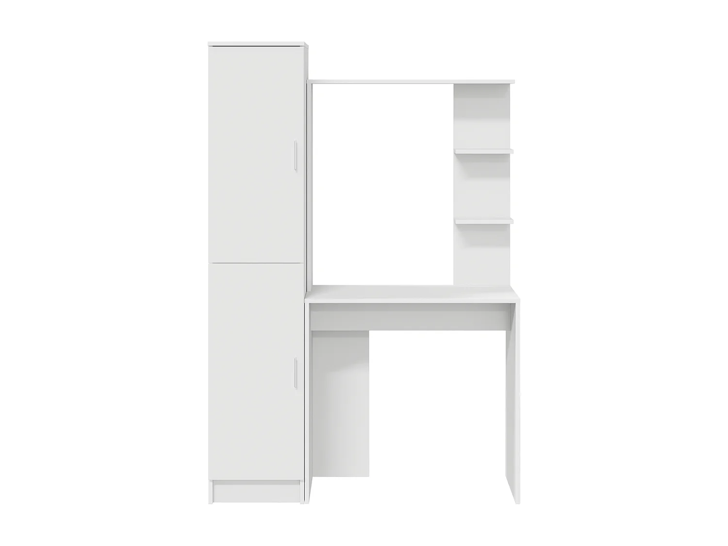 Bureau avec rangement avec porte 2 pcs Blanc Bois d'ingénierie