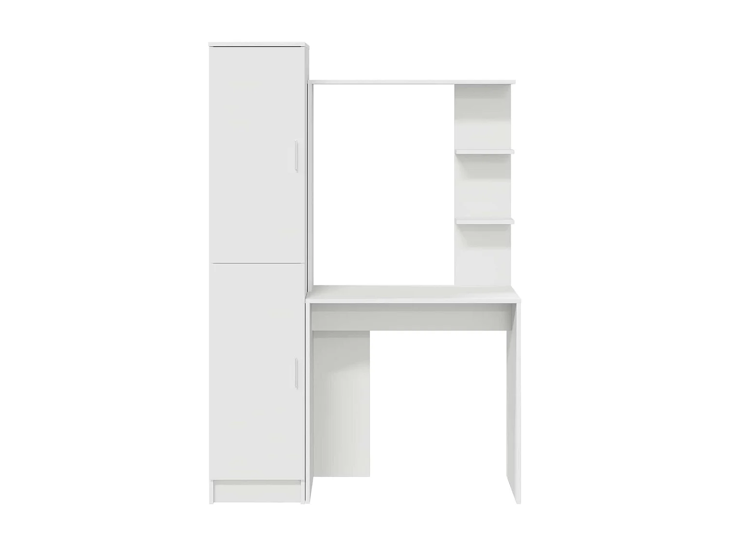 Bureau avec rangement avec porte 2 pcs Blanc Bois d'ingénierie