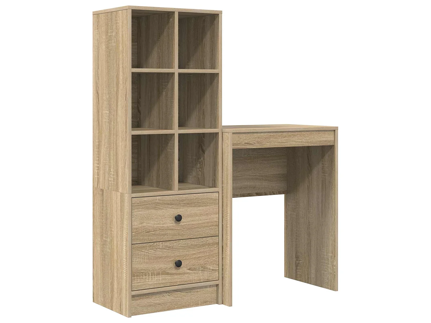 Bureau avec tiroir avec étagère 2 pcs Chêne Sonoma