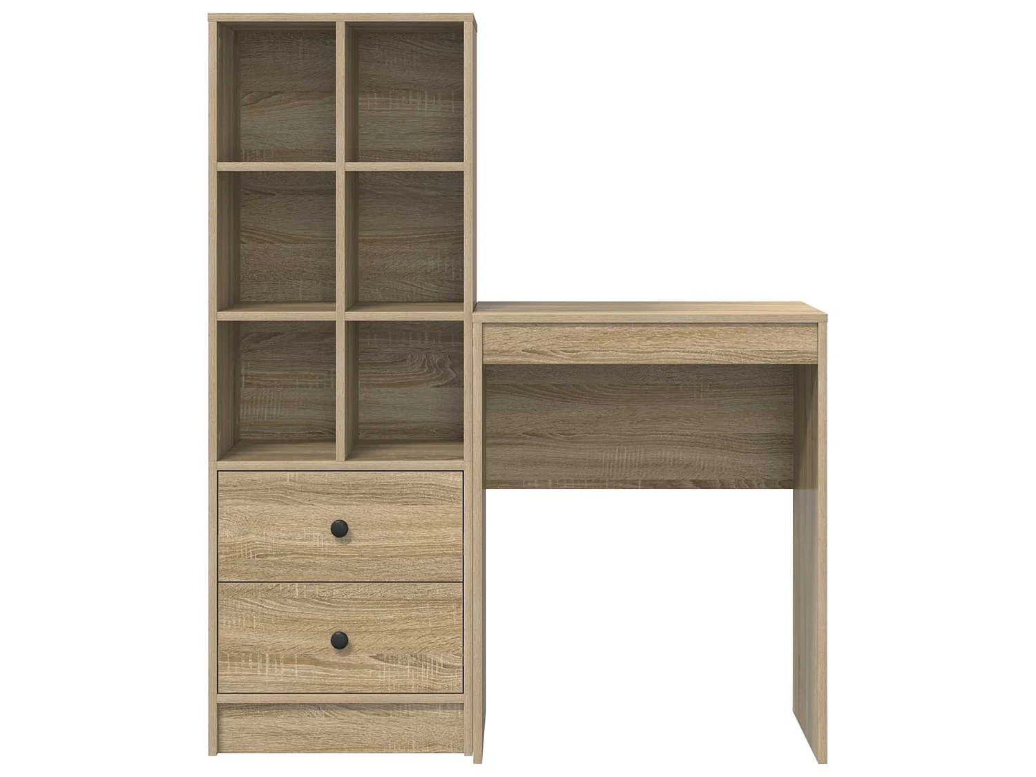 Bureau avec tiroir avec étagère 2 pcs Chêne Sonoma