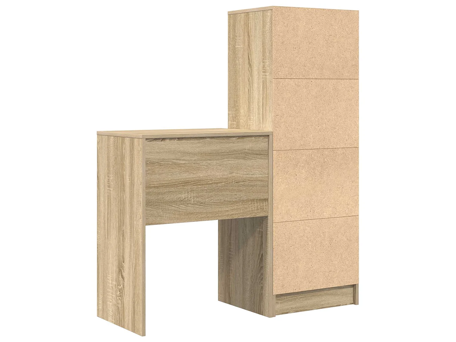 Bureau avec tiroir avec étagère 2 pcs Chêne Sonoma