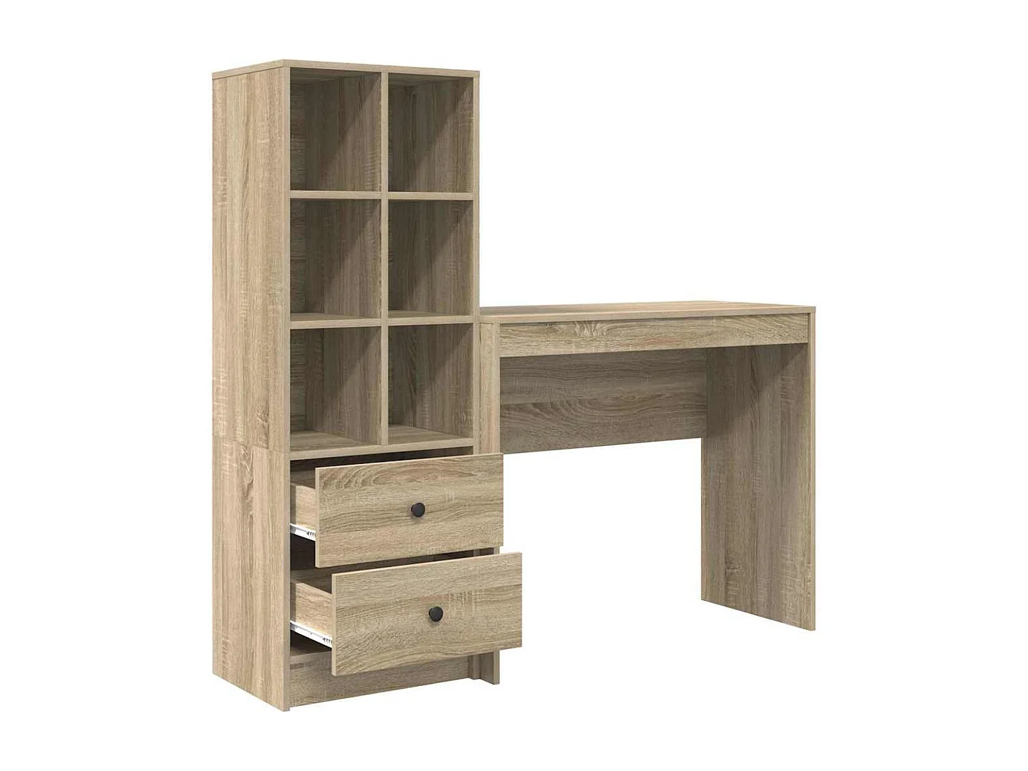 Bureau avec tiroir 2 pcs Chêne Sonoma