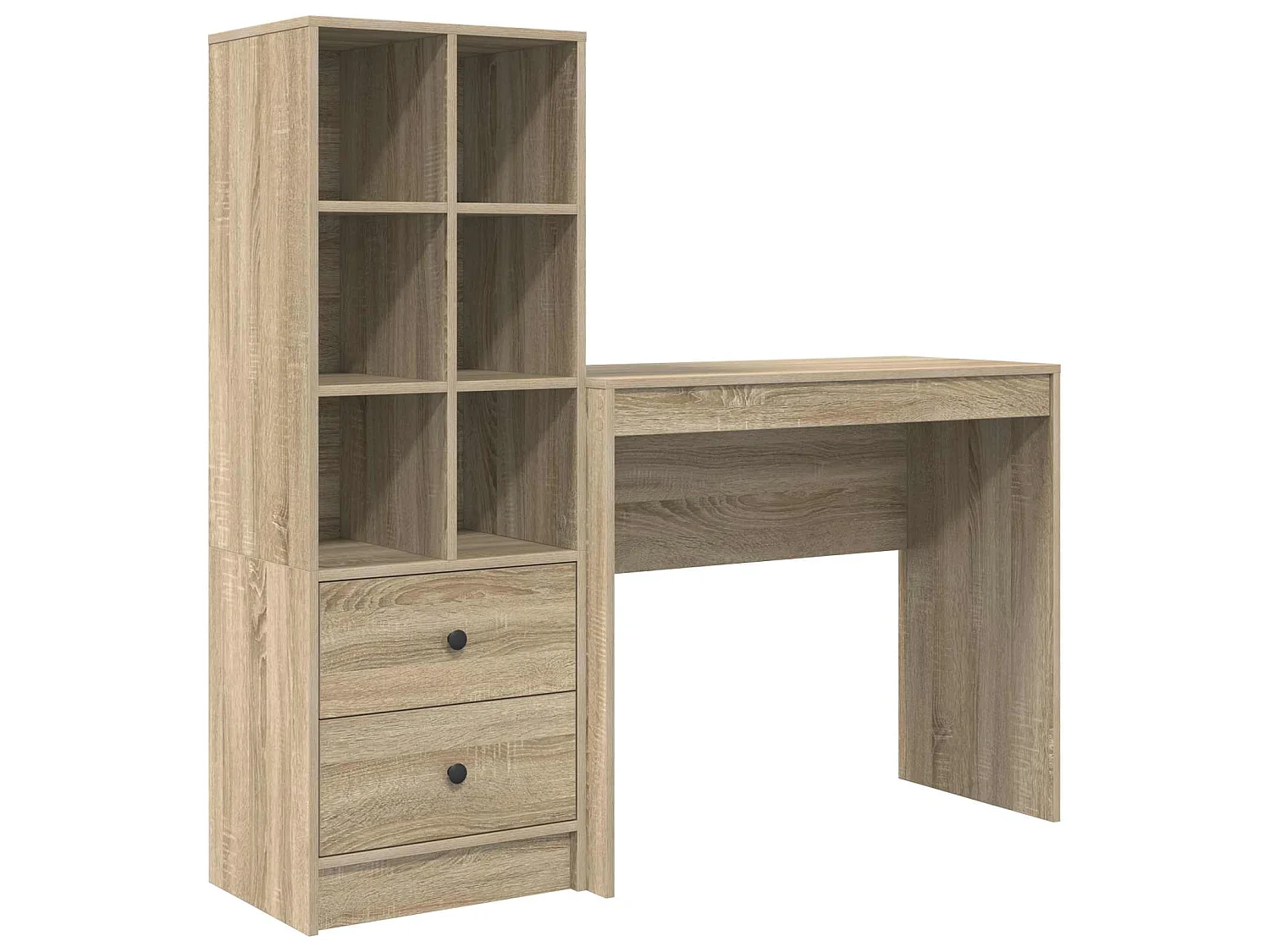 Bureau avec tiroir avec étagère 2 pcs Chêne Sonoma