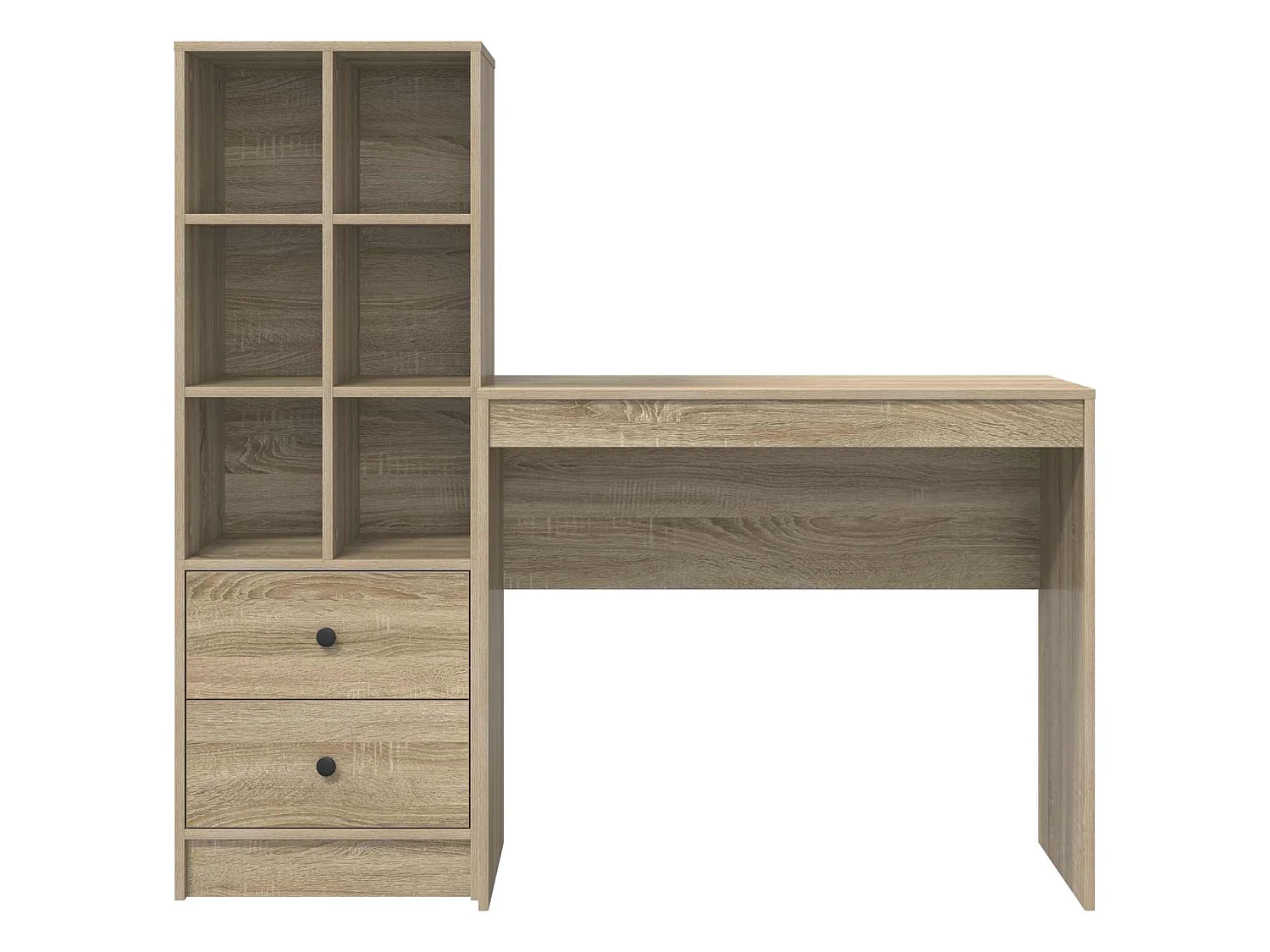 Bureau avec tiroir avec étagère 2 pcs Chêne Sonoma