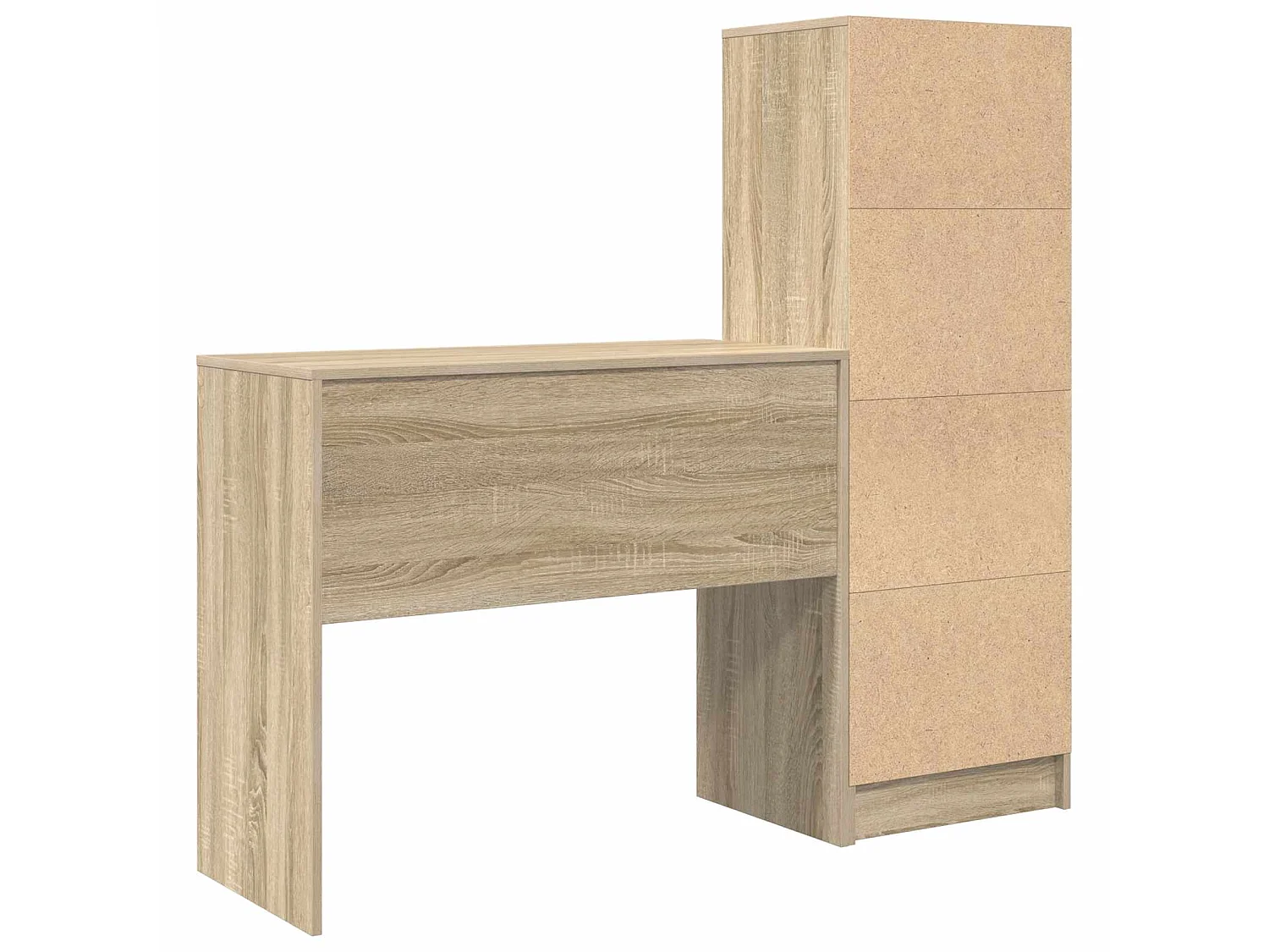 Bureau avec tiroir avec étagère 2 pcs Chêne Sonoma