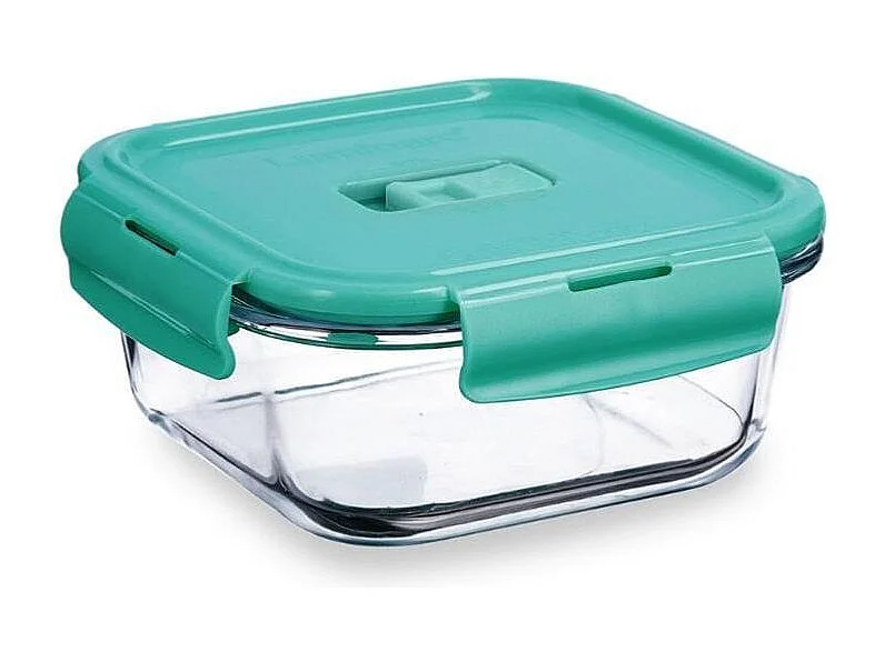 Tupper Turquesa Luminarc cuadrado vidrio verde 122 cl