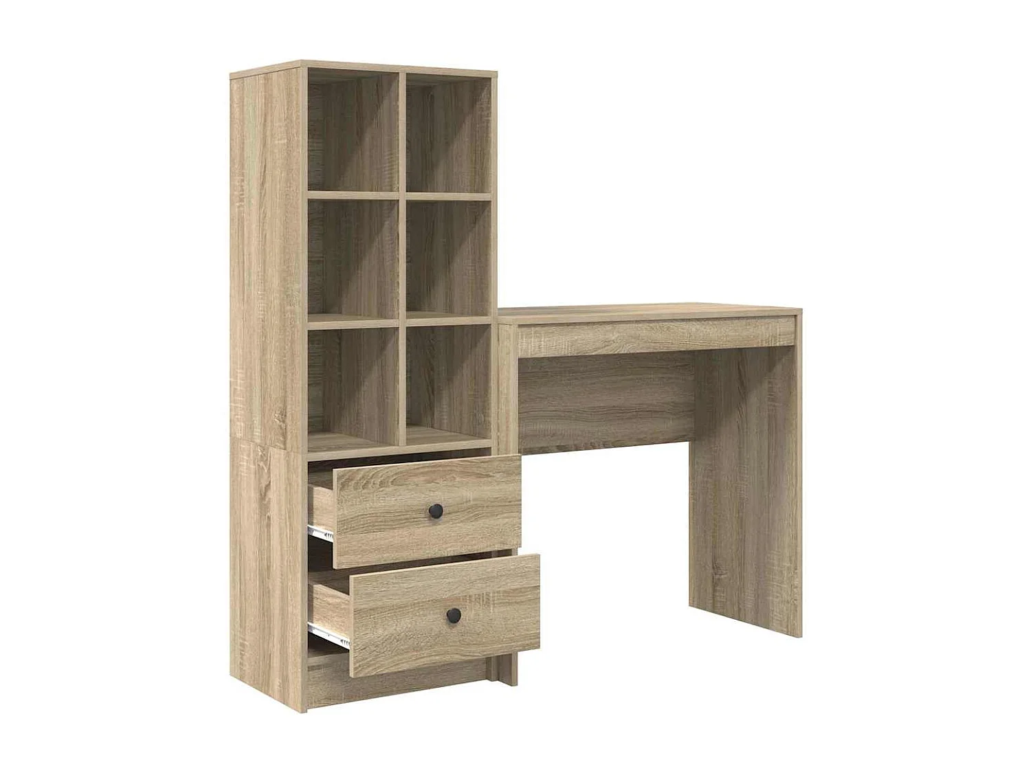 Bureau avec tiroir 2 pcs Chêne Sonoma