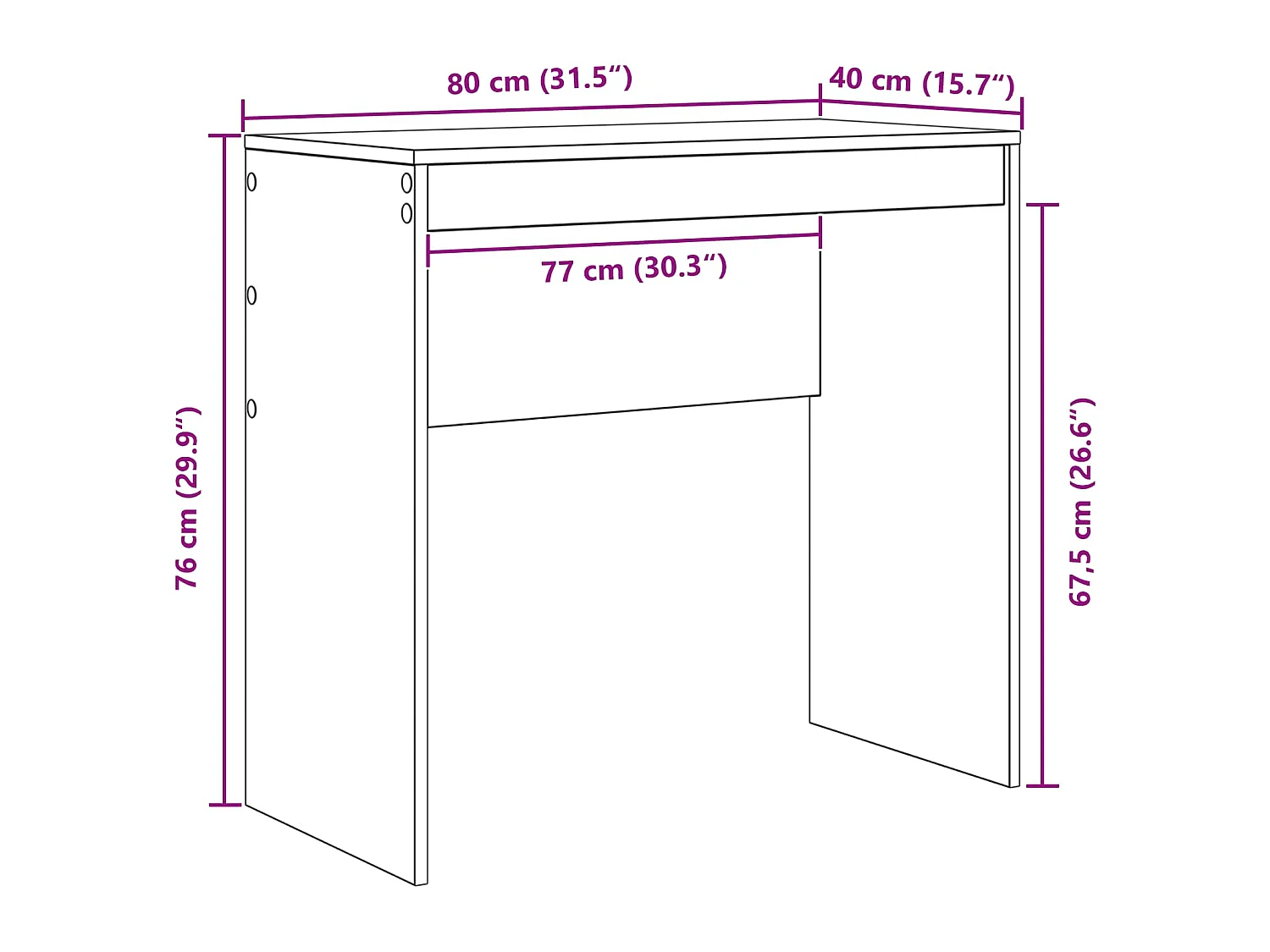 Escritorio con cajón con estante 2 pcs Roble Sonoma