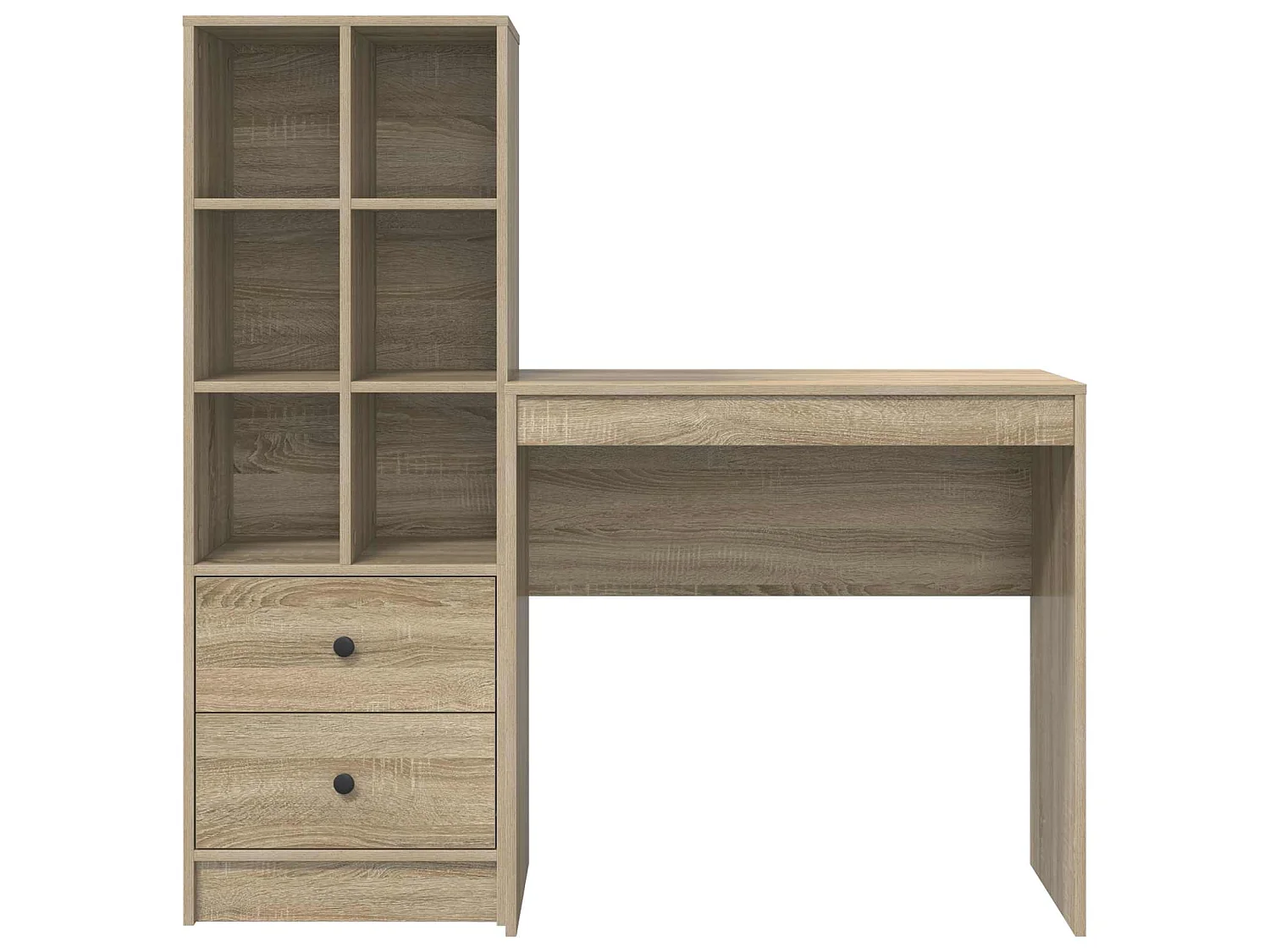 Escritorio con cajón con estante 2 pcs Roble Sonoma