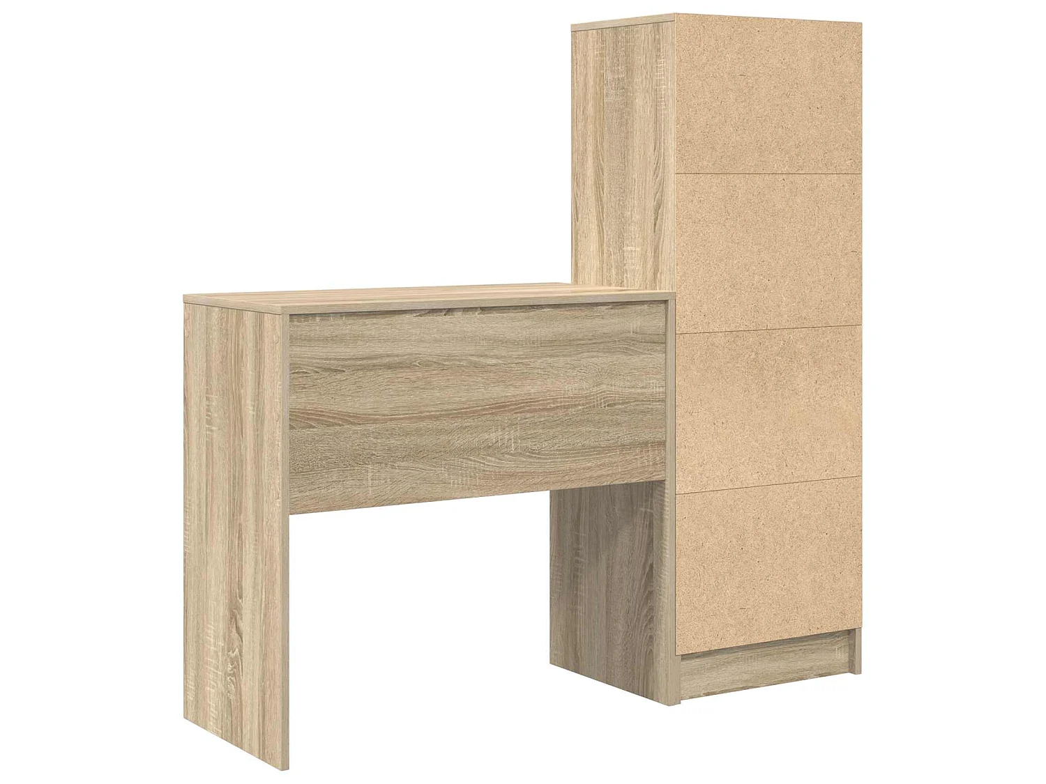 Escritorio con cajón con estante 2 pcs Roble Sonoma