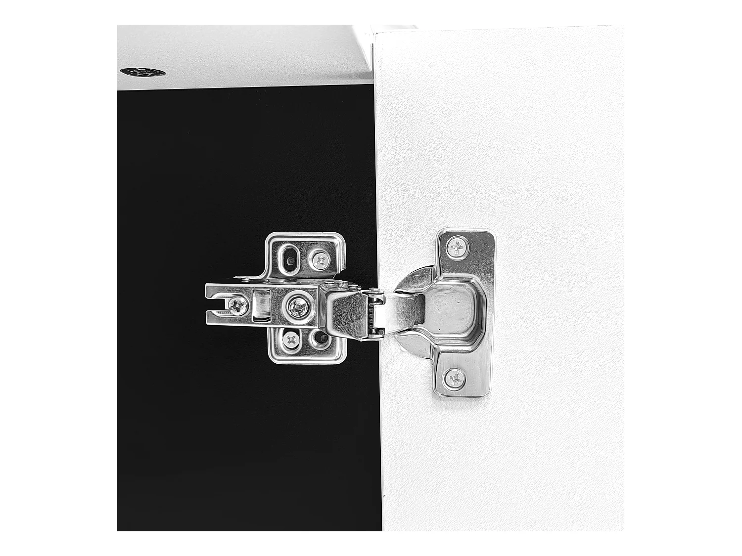 Buffet haut blanc noir MDF brillante 150x40x80 cm con rangements salon salle à manger