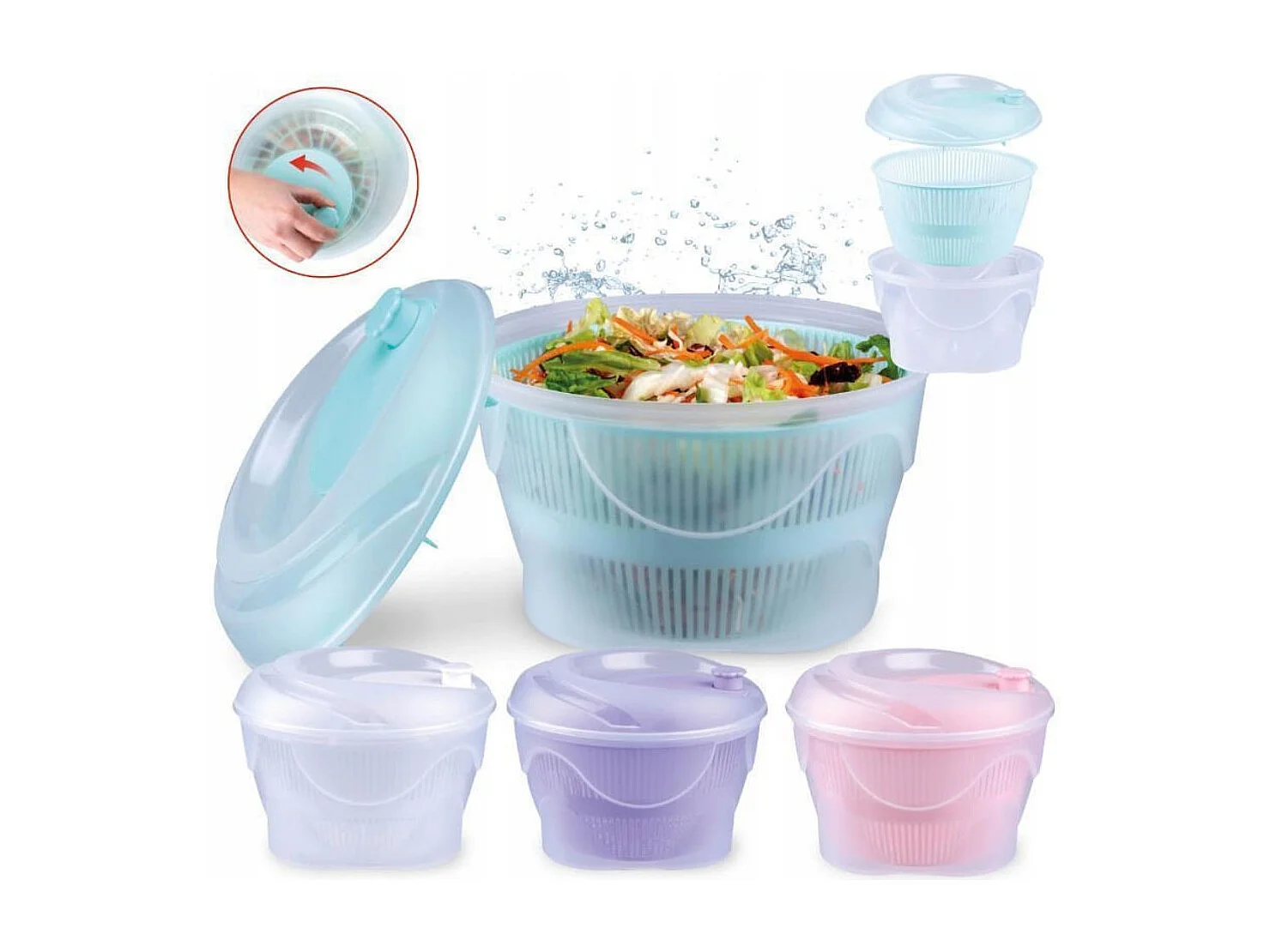 Escurridor de verdura giratorio 4L morado Ø23 cm