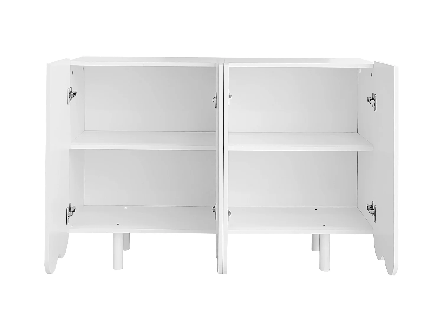 Buffet bianco MDF scolpito 120x80 cm 4 porte design moderno rangement salon