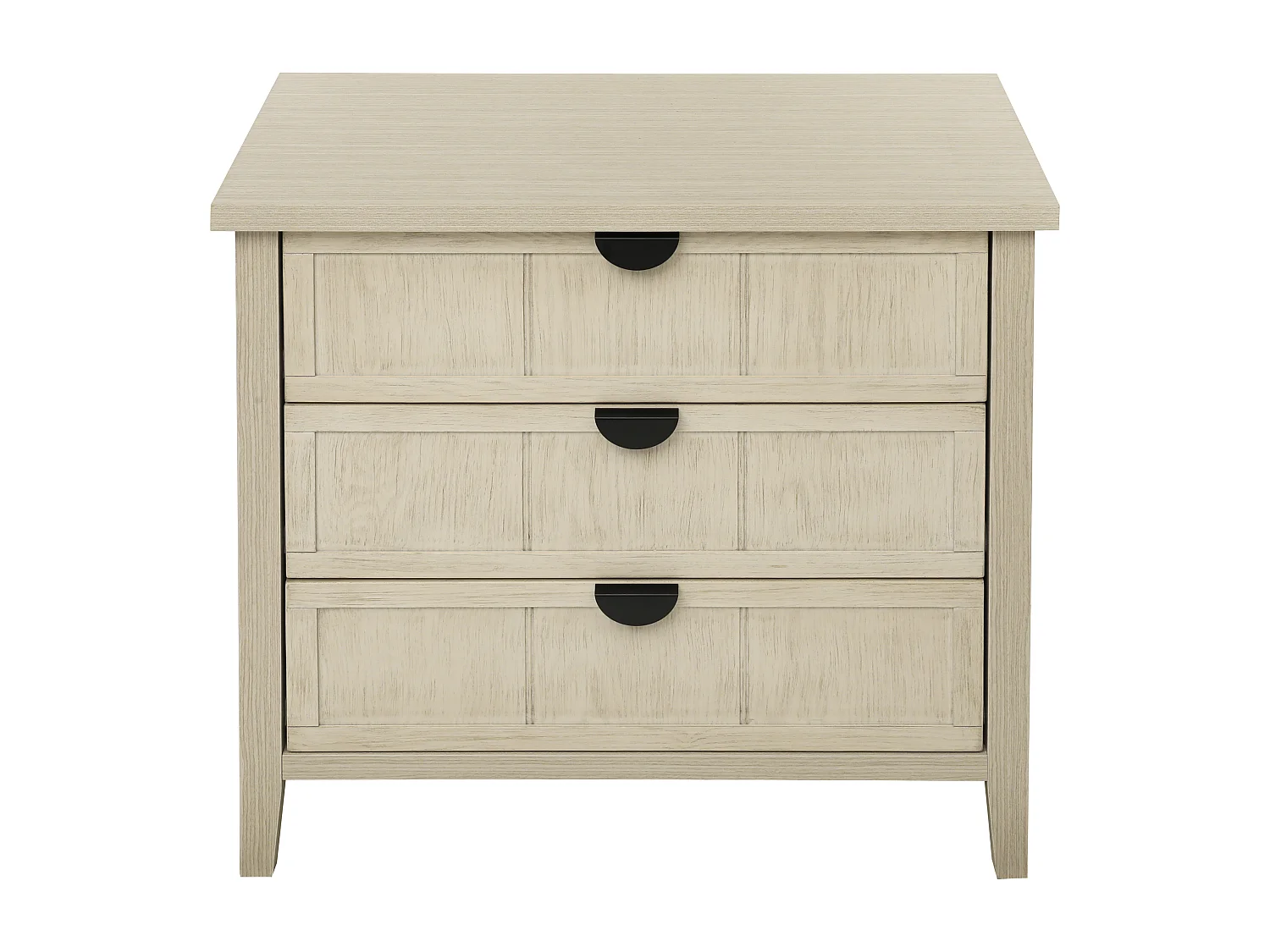 Cômoda 3 gavetas madeira natural armazenamento escritório sala quarto 80x40x80 cm design moderno